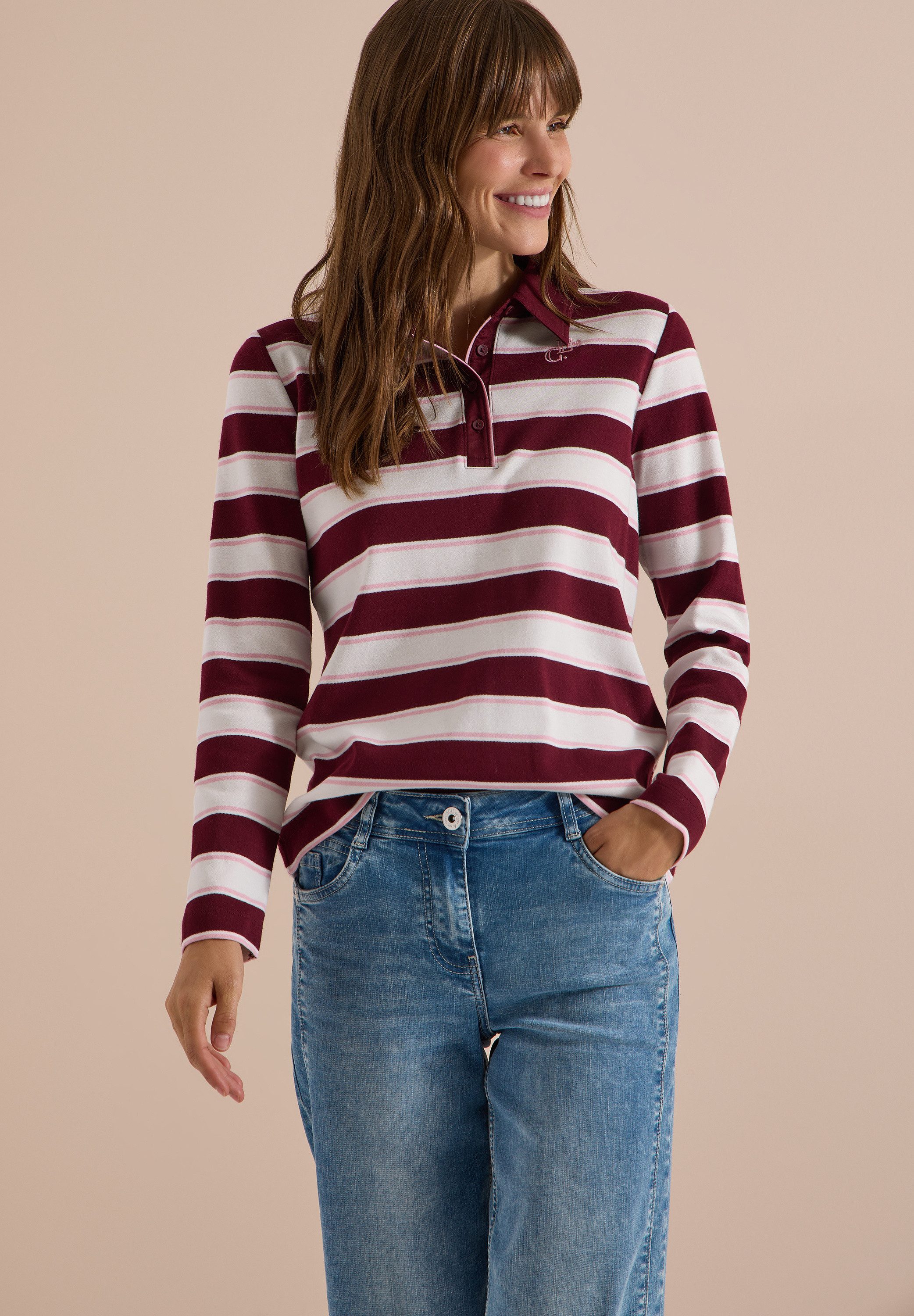 CECIL Langarmshirt aus reiner Baumwolle