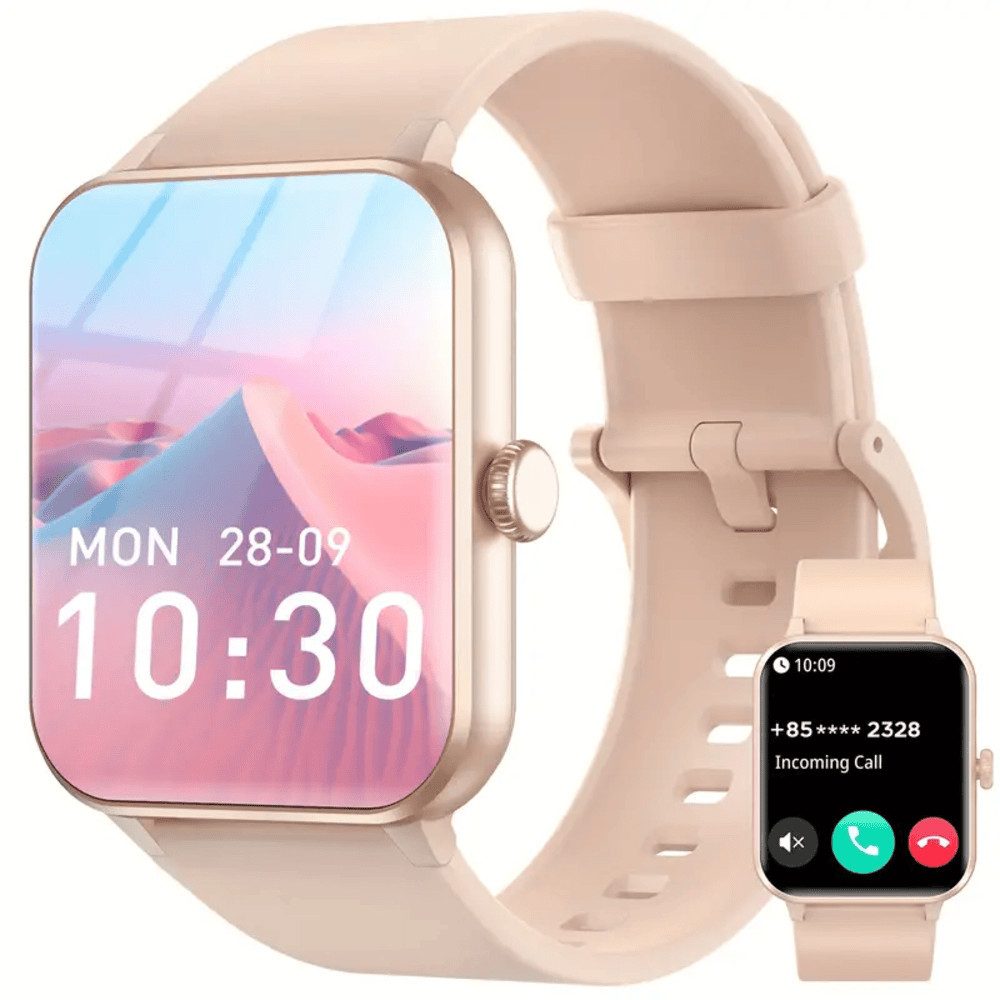 Damen's Telefonfunktion IP68 Wasserdicht Fitness-Tracker Smartwatch