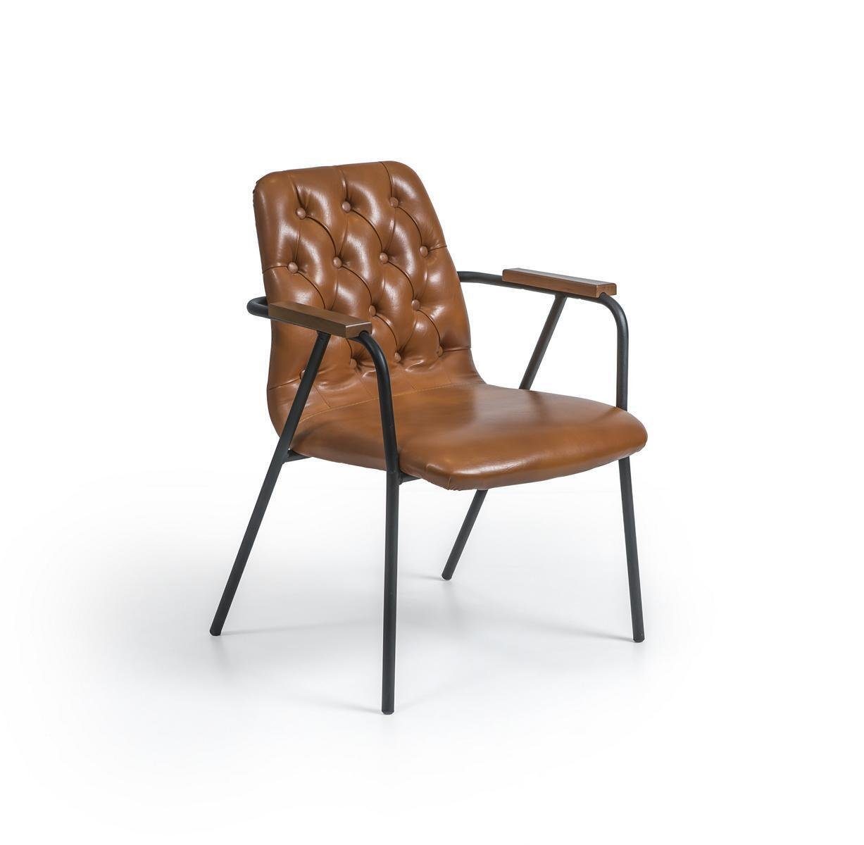 JVmoebel Armlehnstuhl Designer Stuhl Möbel mit Armlehnen Esszimmerstuhl Luxus Braun in Europa Neu, Made