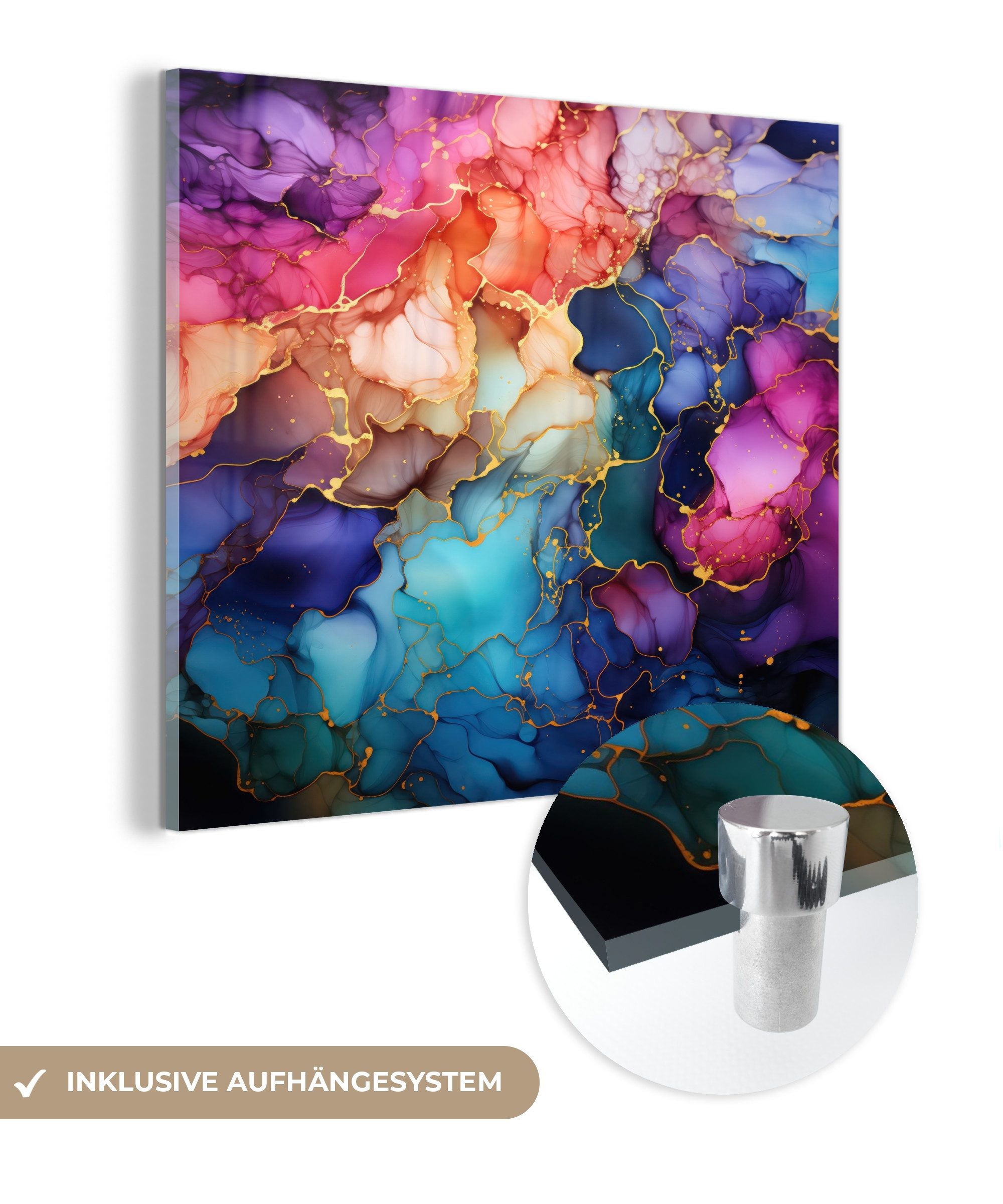 MuchoWow Acrylglasbild Marmor - Bunt - günstig online kaufen