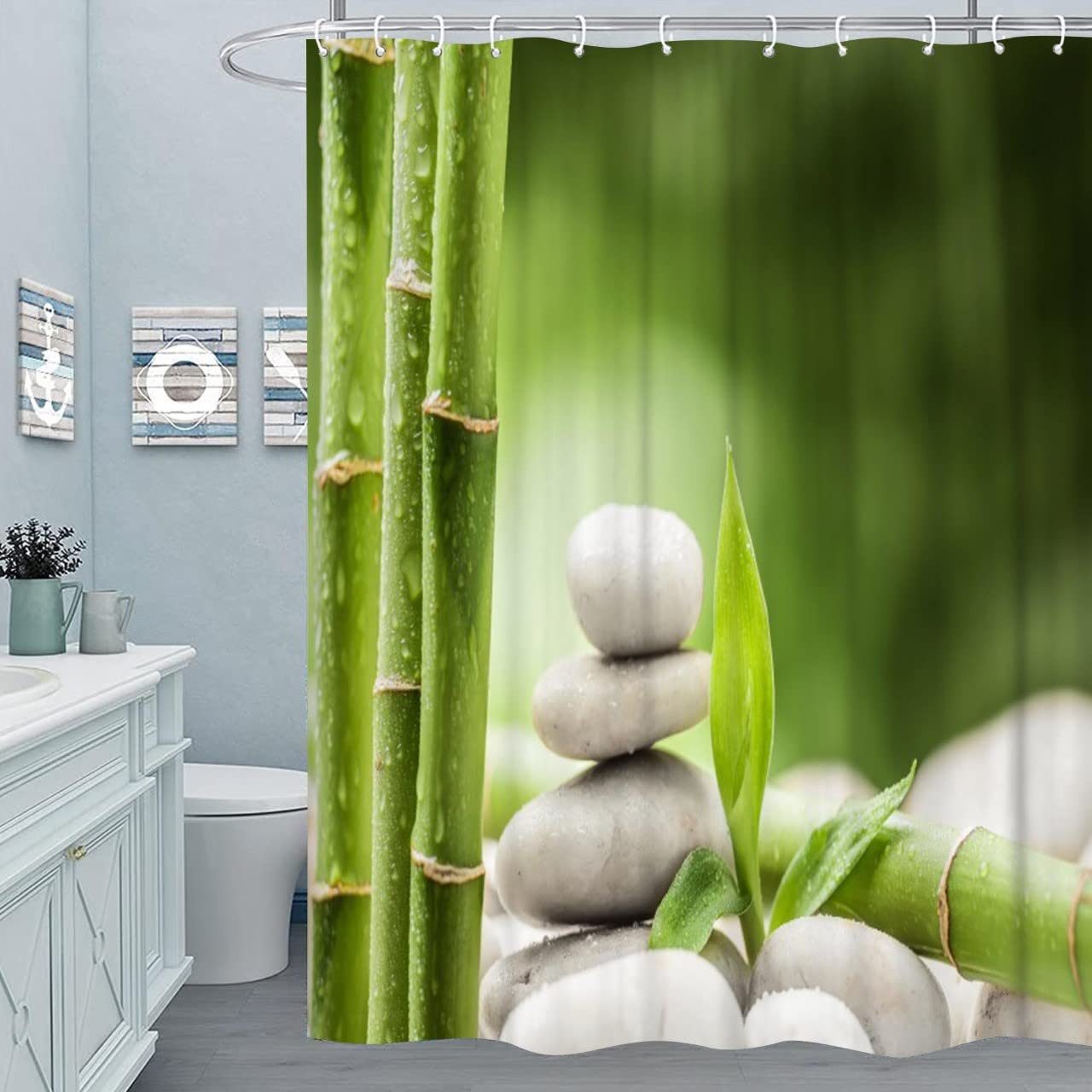 M&W DAS DESIGN Duschvorhang Shower curtains Anti schimmel Waschbar Duschvorhang grün ​​180x200