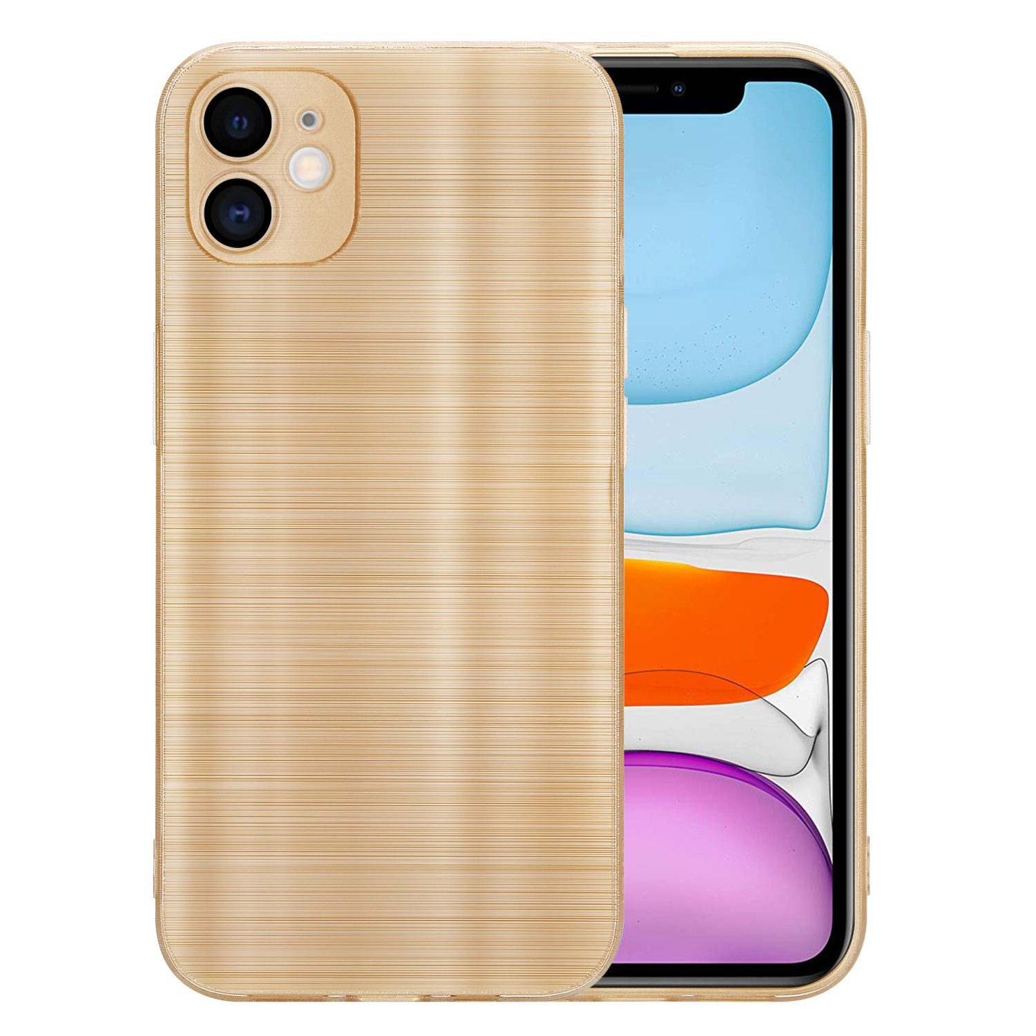 Cadorabo Handyhülle für iPhone 11 Hülle Apple iPhone 11, Schutzhülle - TPU Silikon Hülle - im Brushed Design