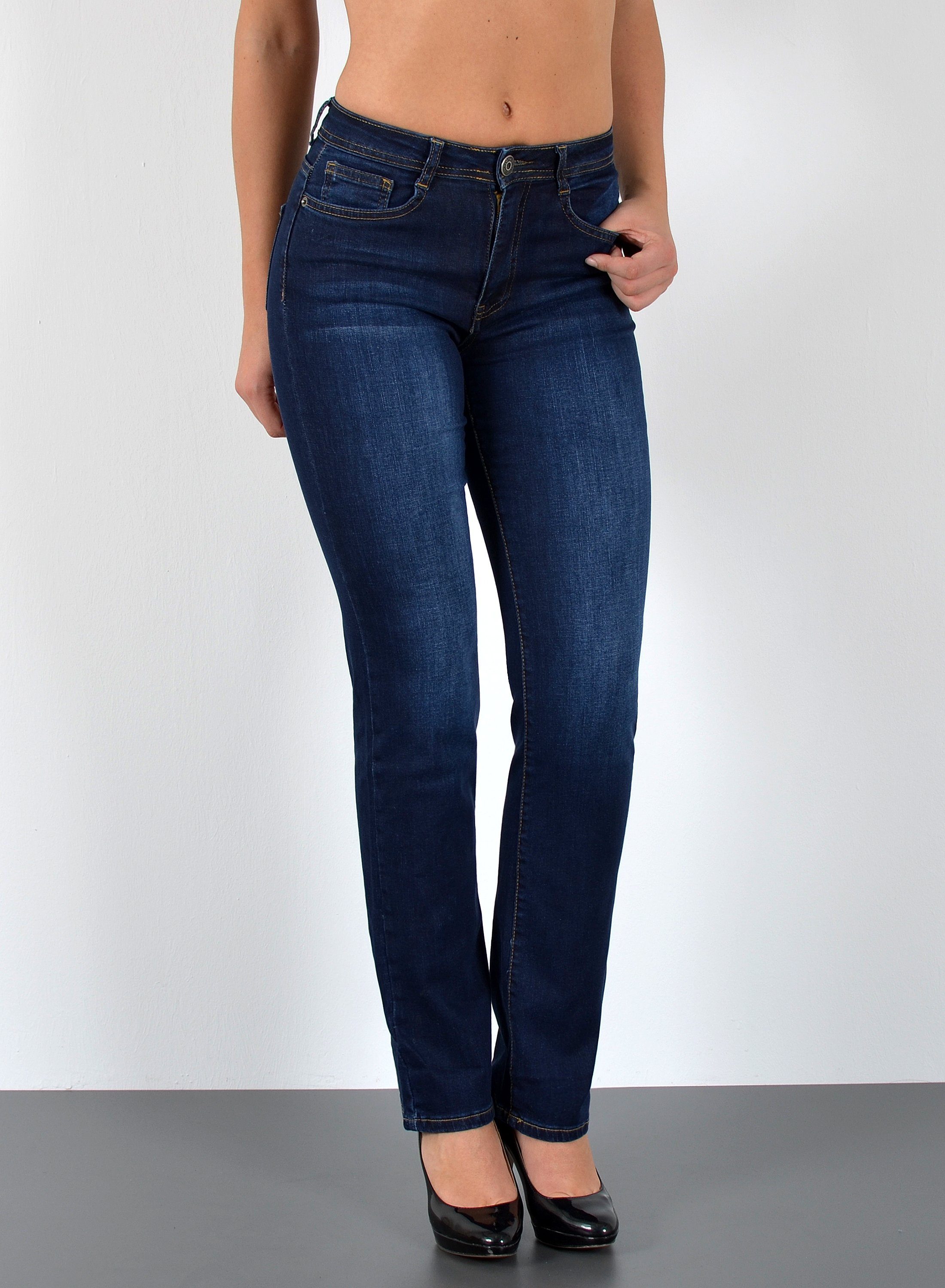 ESRA Straight-Jeans Damen Jeans Straight Leg günstig online kaufen