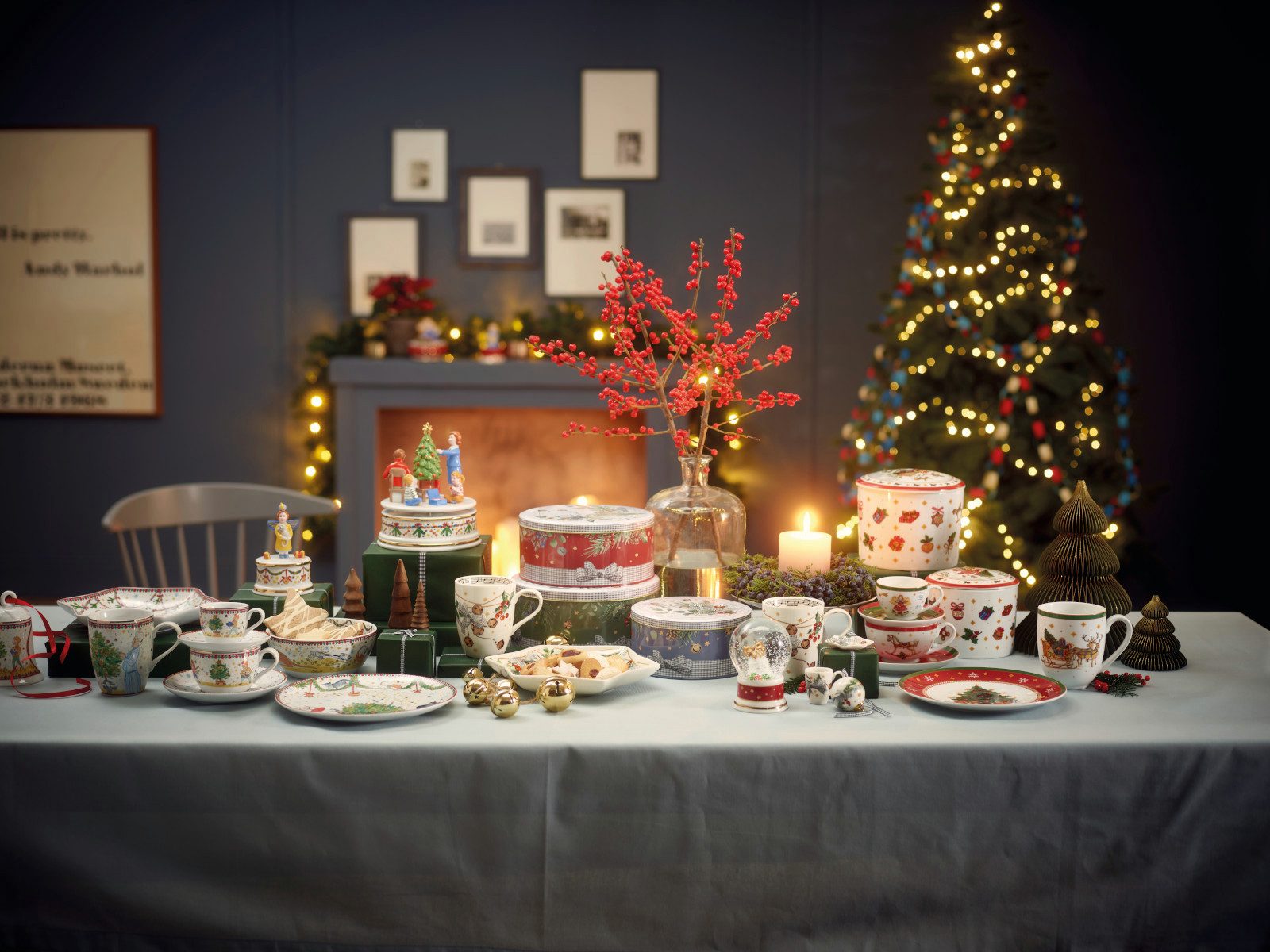Hutschenreuther Gebäckteller Sammelkollektion 2024 Weihnachtsleuchten Plätzchenteller 28cm, Porzellan, (Platzteller)