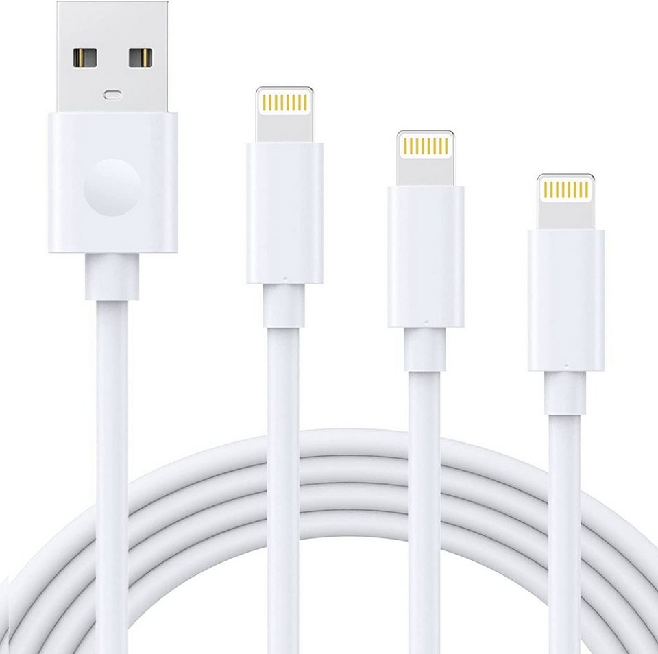 Lightning auf USB Kabel 1m Weiß Schnellladekabel für Apple iPhone12/12mini/iPhone 11/11 Pro/11 Pro Max/X/XS/XR/XS Max /8/8 Plus iPad Airpods 3 Pack Apple MFi Zertifiziertes iPhone Ladekabel Kurz 1m 