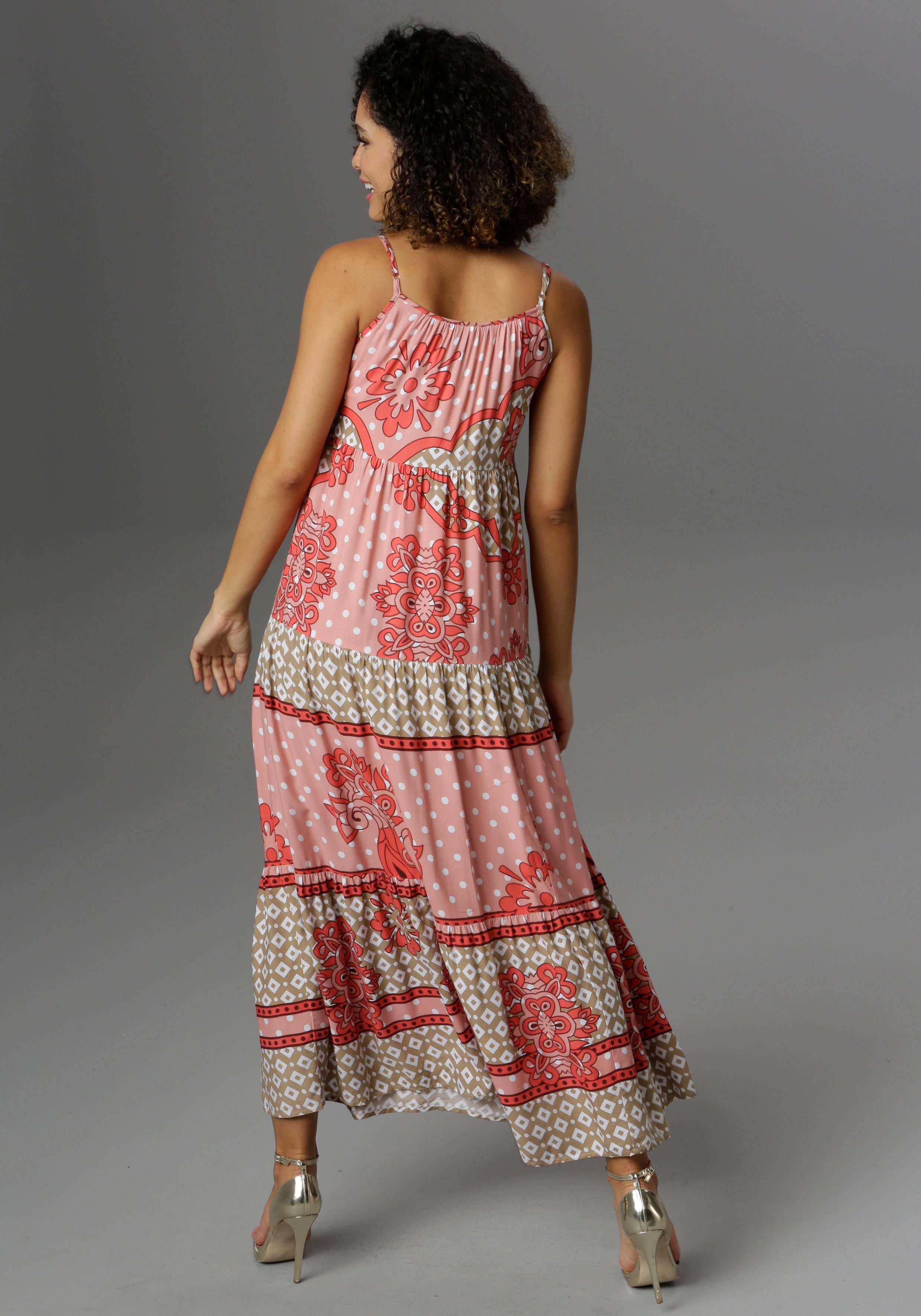 Damen Kleider Aniston CASUAL Sommerkleid im Muster-Mix - jedes Teil ein Unikat