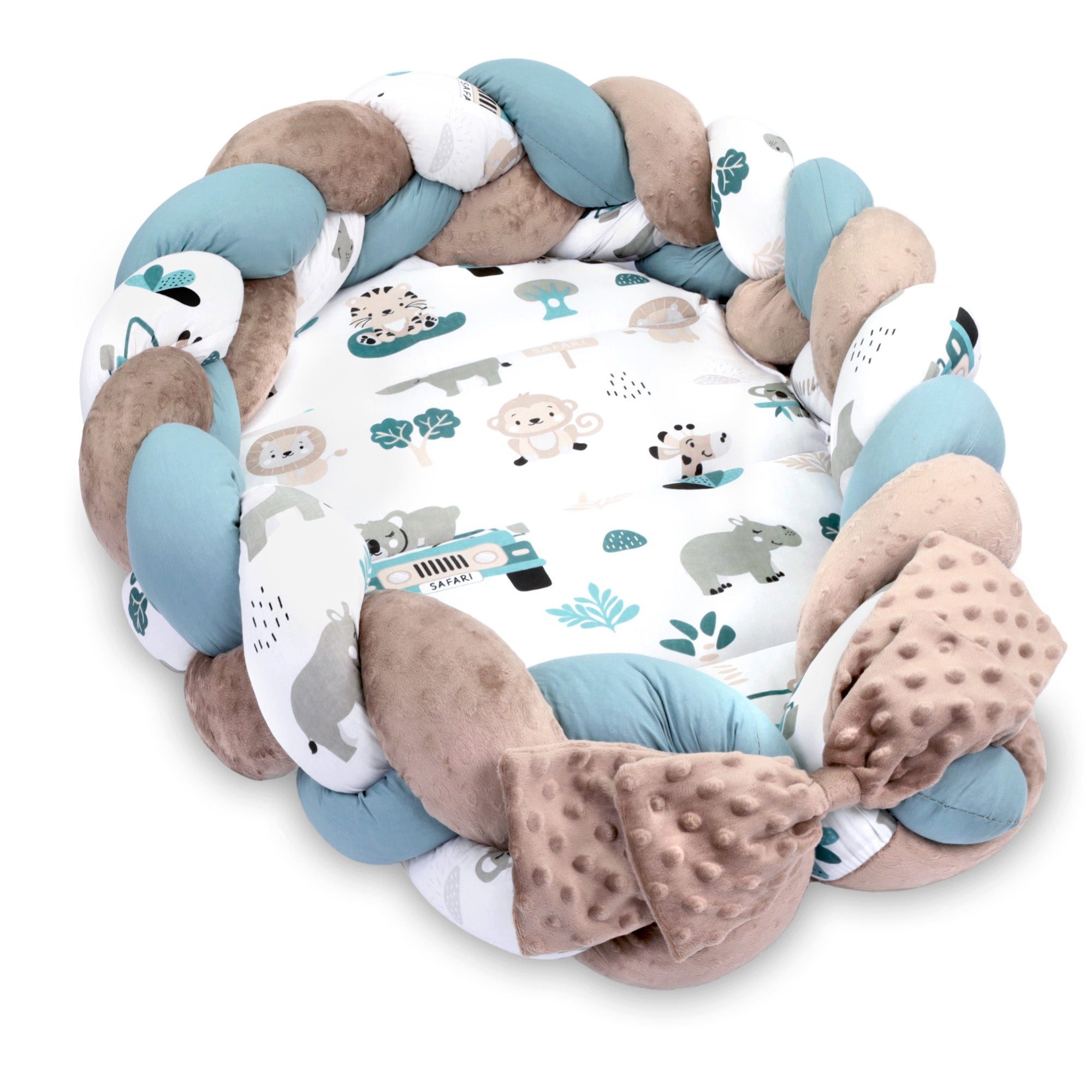 Kuschelnest Babynest Neugeborene Nestchen Baby - Kuschelnest mit Zopf Kissen
