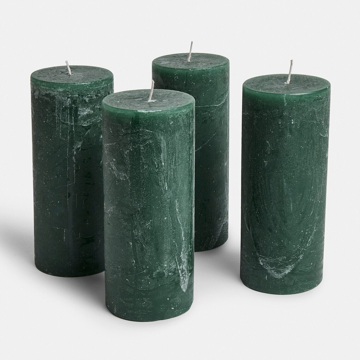 Mirabeau Stumpenkerze Kerze 4er Set Homel dunkelgrün (4er Set, 4er Set)