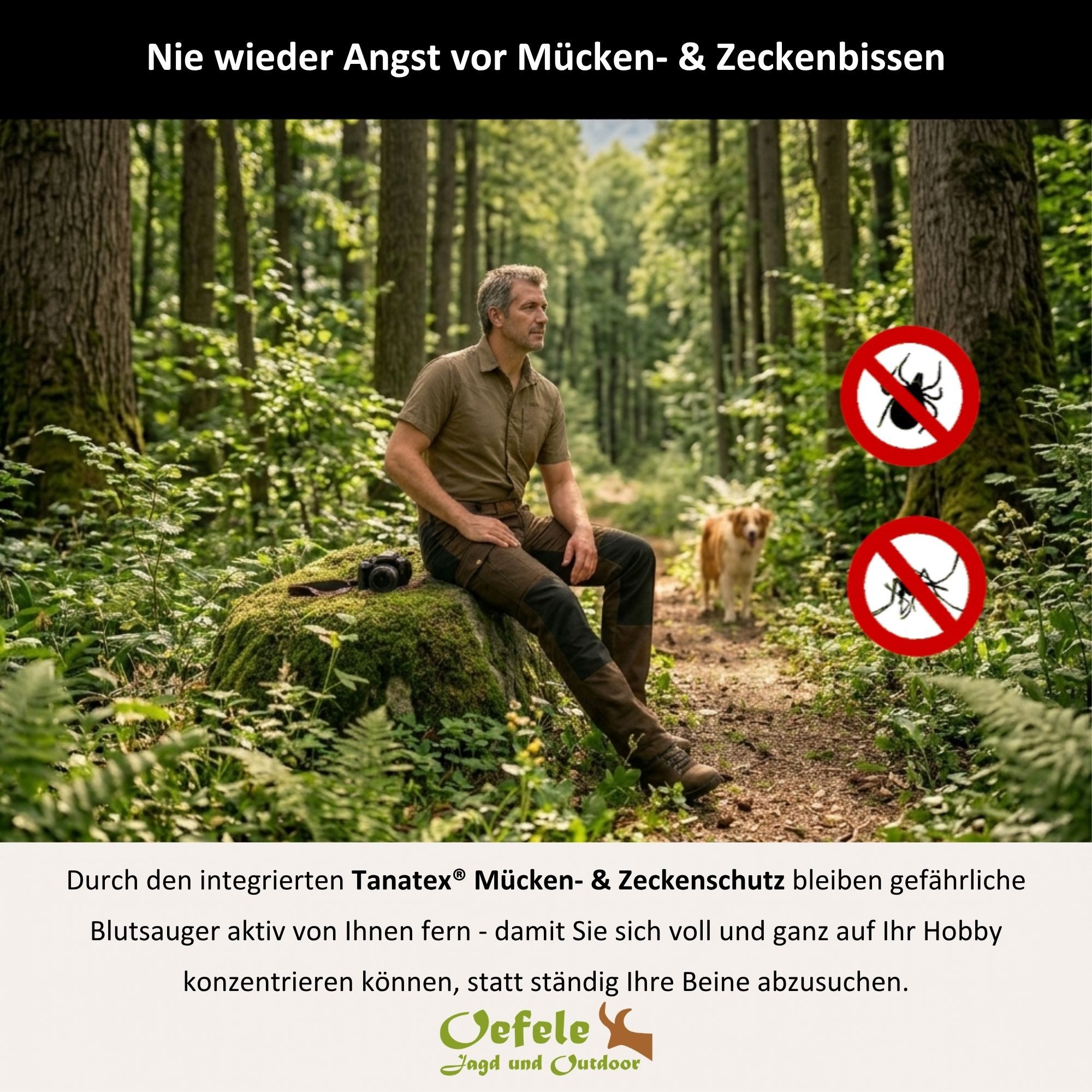 La Chasse® Outdoorhose Mücken- & Zeckenschutzhose "Kiruna" Stretch-Jagdhose Herren Jägerhose