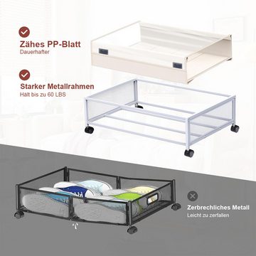 DOPWii Aufbewahrungsbox Herausnehmbarer Unterbettschrank mit 4 Rädern, Schlafzimmer-Organizer für Kleidung, Schuhe, Spielzeug, Bücher