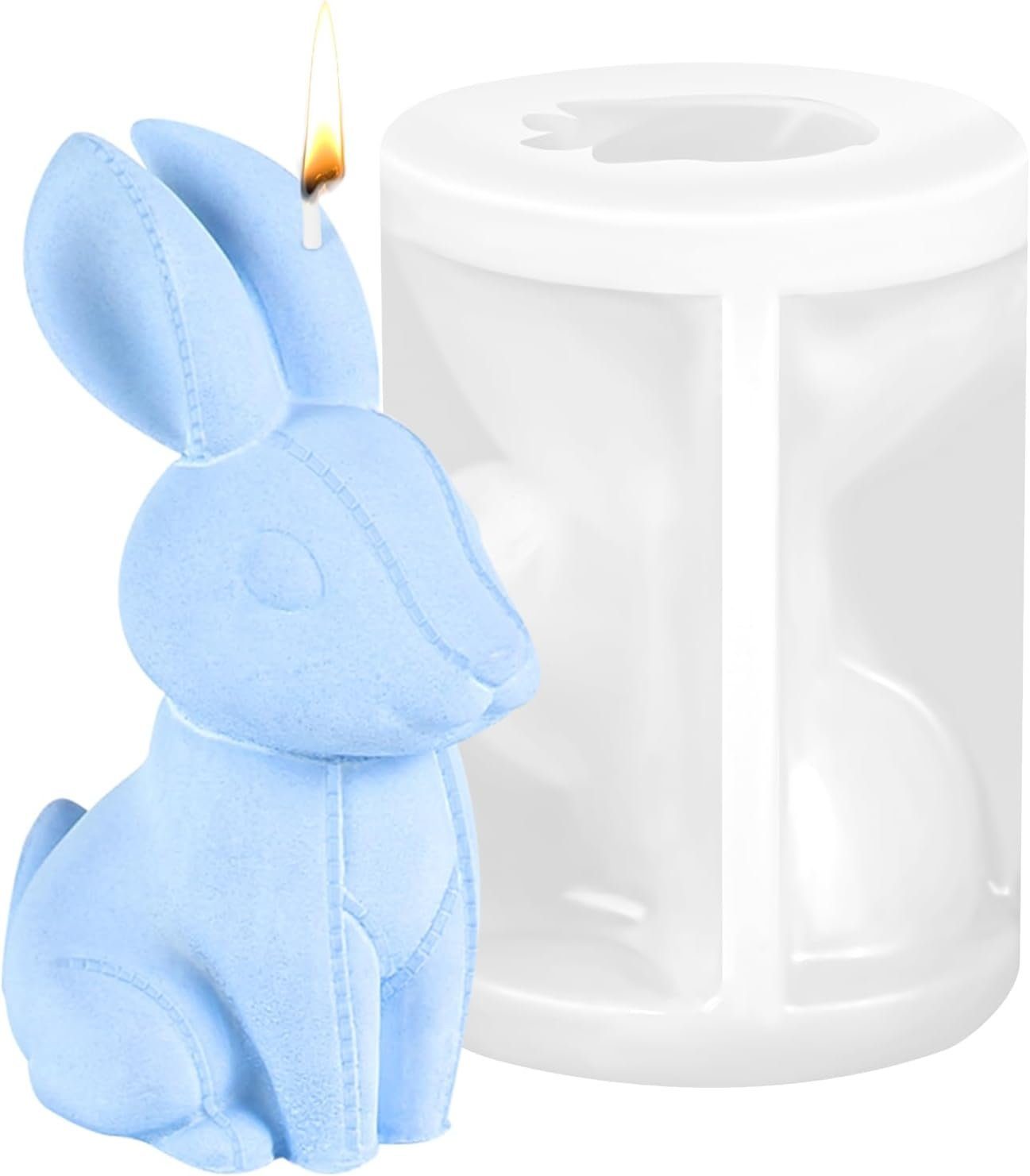 Modellierwerkzeug Kerzenhalter Osterhasen-Silikon-Formen, 3D Osterhase Kerzenformen