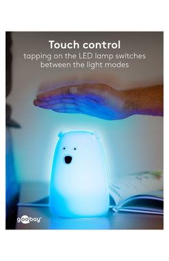 Goobay LED Nachtlicht EISBÄR, Farbwechsler, mit Farbwechsel und Touch-Sensor