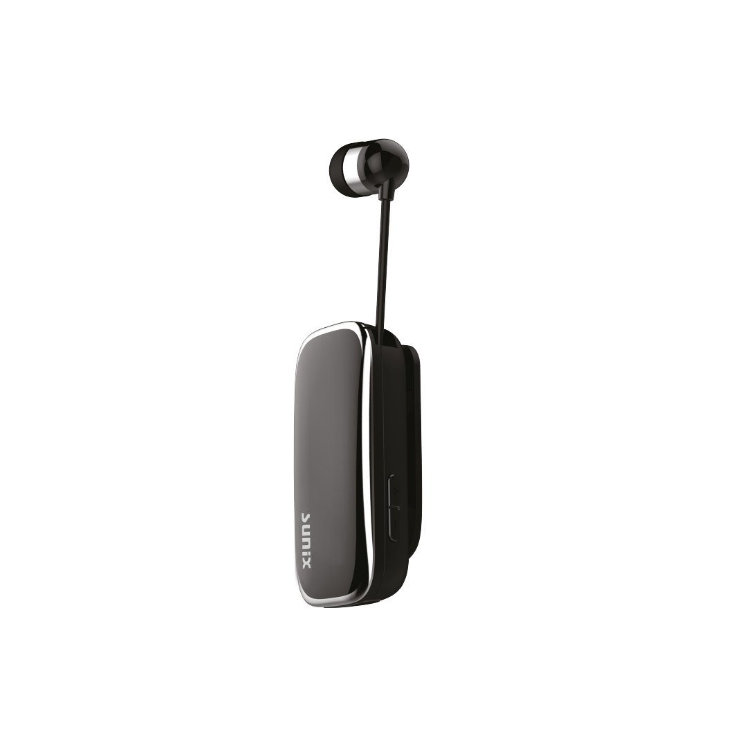 Wireless Sunix Headset Sunix Schwarz mit Earphone Mikrofon Bluetooth-Kopfhörer in (Freisprechfunktion) Bluetooth