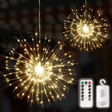 Salcar LED-Lichterkette »3St. Feuerwerk Lichterkette Eiszapfen Weihnachtsdeko Beleuchtung Außen«, mit Fernbedienung, Timer, Warmweiß