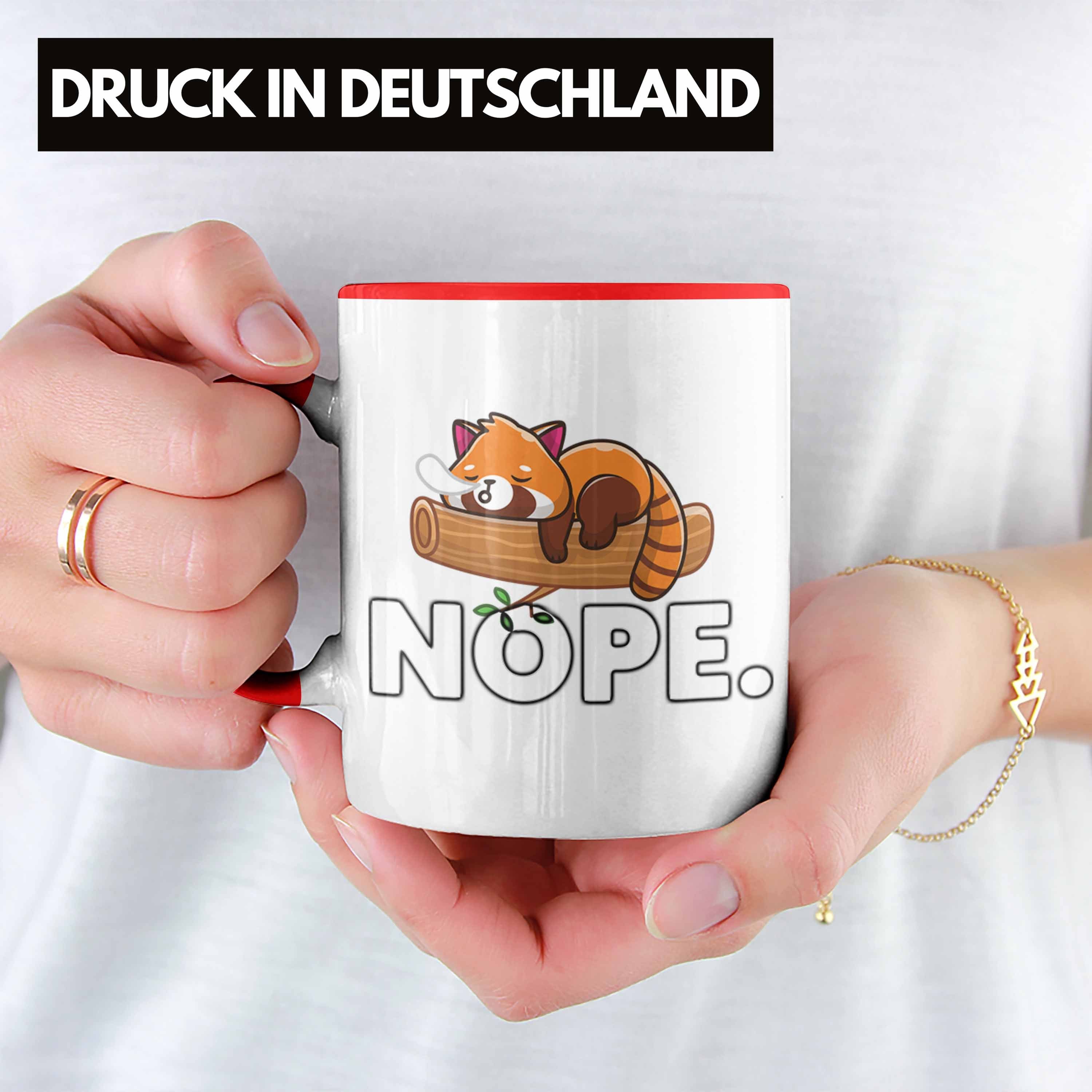 Kinder Trendation Fauler Lustige Tasse Trendation Roter Musik Panda Mädchen für Tasse - Nope Jungs Grafik Geschenkidee