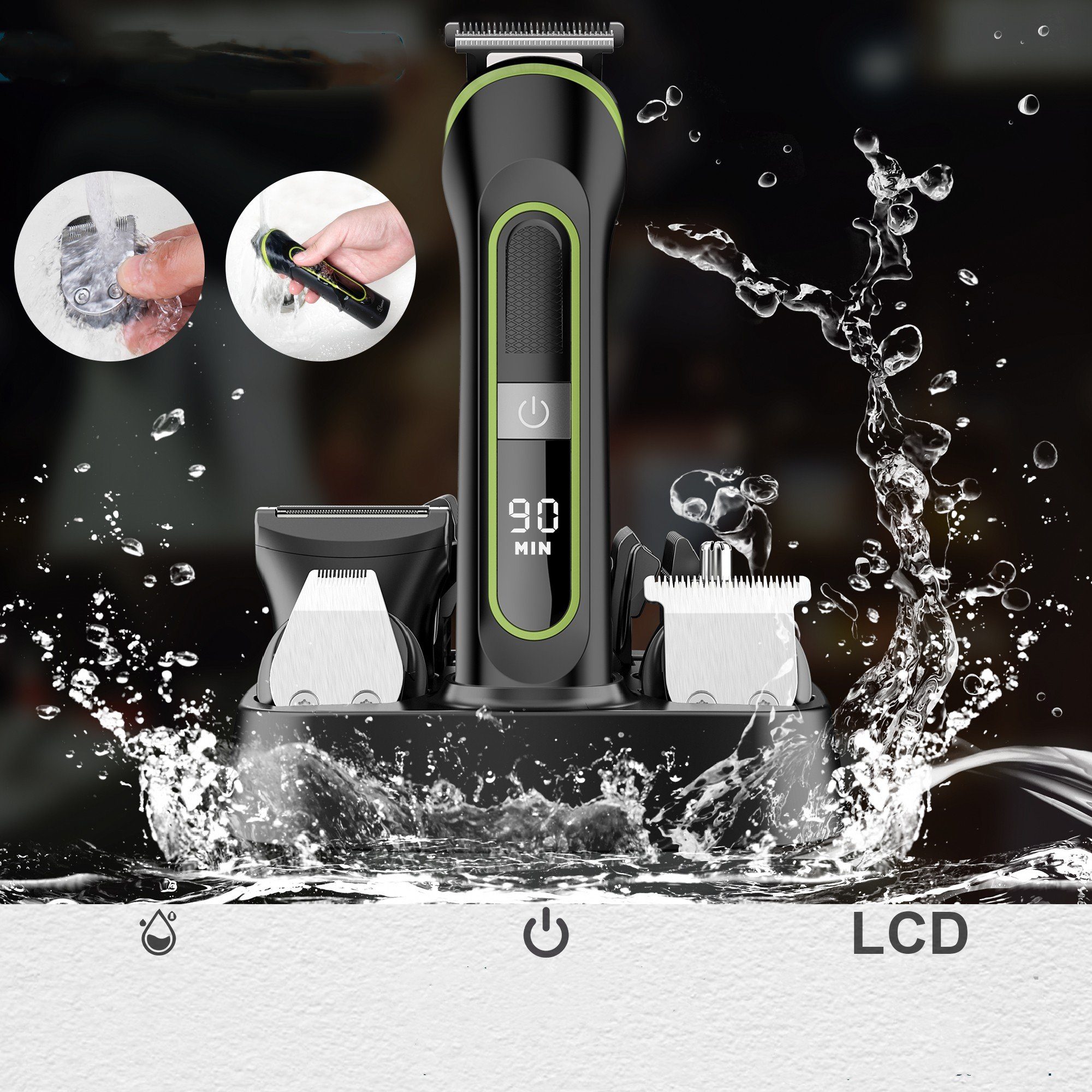 Scttomon Bartschneider RFC5918, Haarschneider Bodygroomer 5 in 1 Wasserdicht