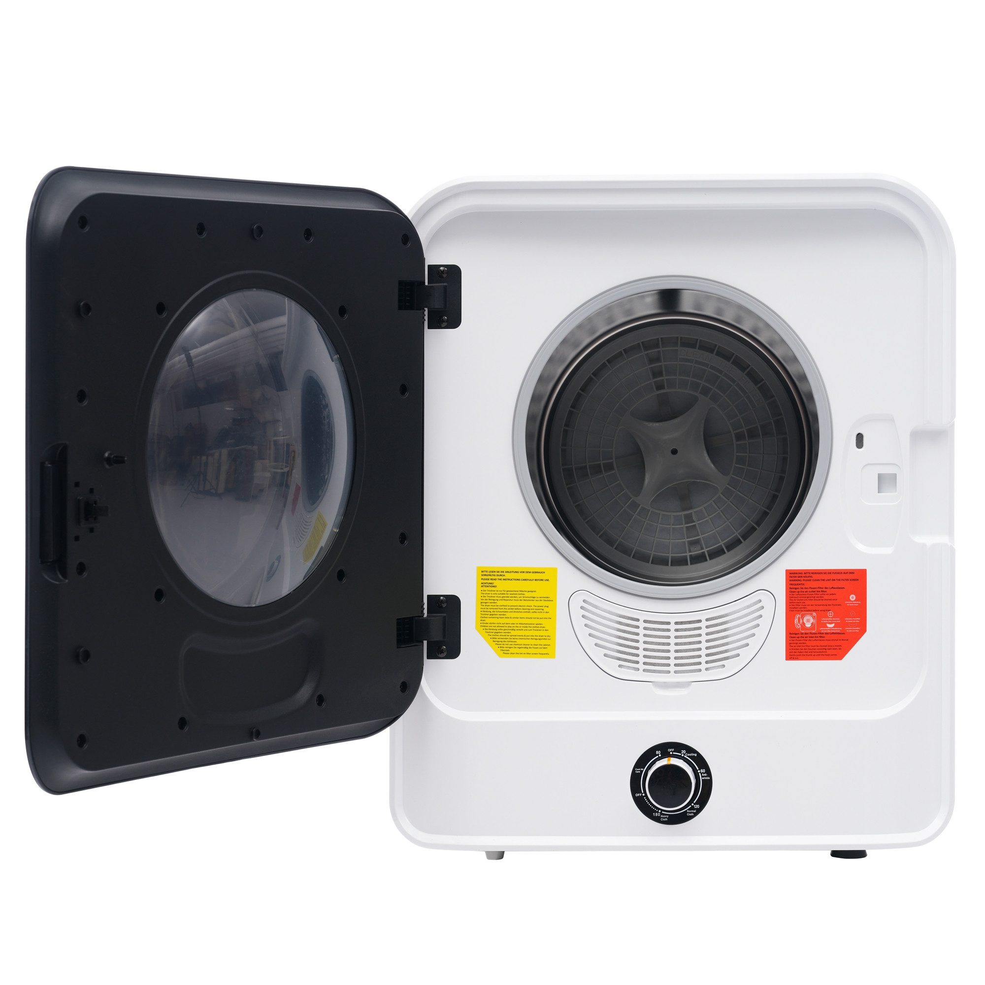 DOPWii Ablufttrockner 830W, Abgastrockner, Edelstahltrockner, 3kg, tatsächlich bis 4,5kg, Mehrfachfiltration, 5 Programme. Überhitzungsschutz, wandmontierbar