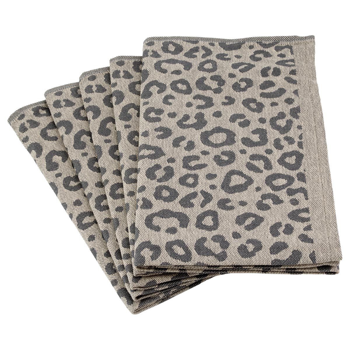 ROSS Geschirrtuch Leoprint, (Spar-Set, 5-tlg), 5 X Geschirrtuch im Set - Baumwolle - Saugstark