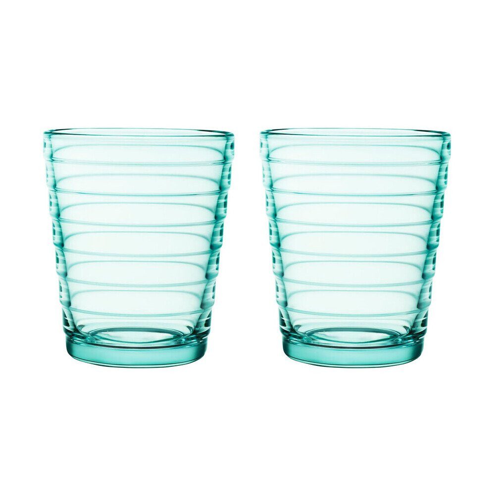 IITTALA Glas Trinkglas 2er-Set 0,22 l Aino Aalto Wassergrün, 1-tlg., Glas, Trinkglas, Ø7,6cm, Glas, grün