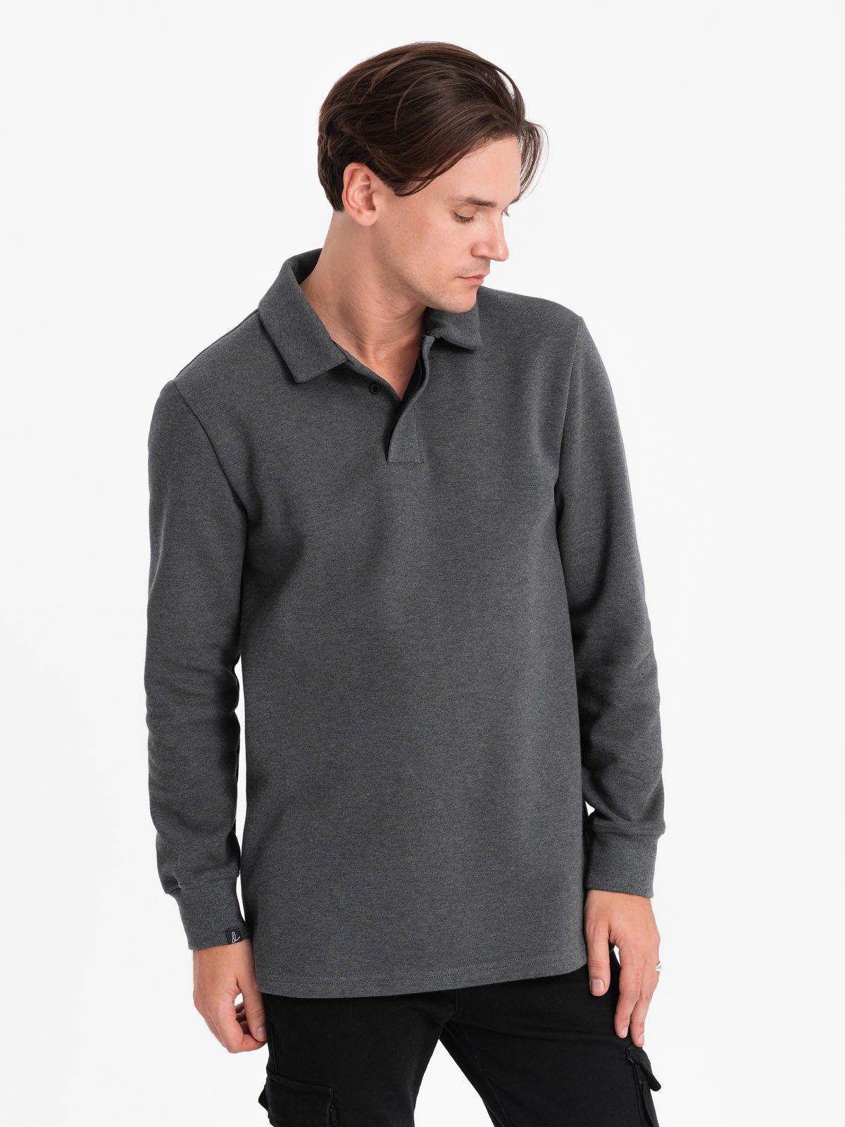 OMBRE Langarm-Poloshirt Herren-Sweatshirt mit Polokragen aus günstig online kaufen