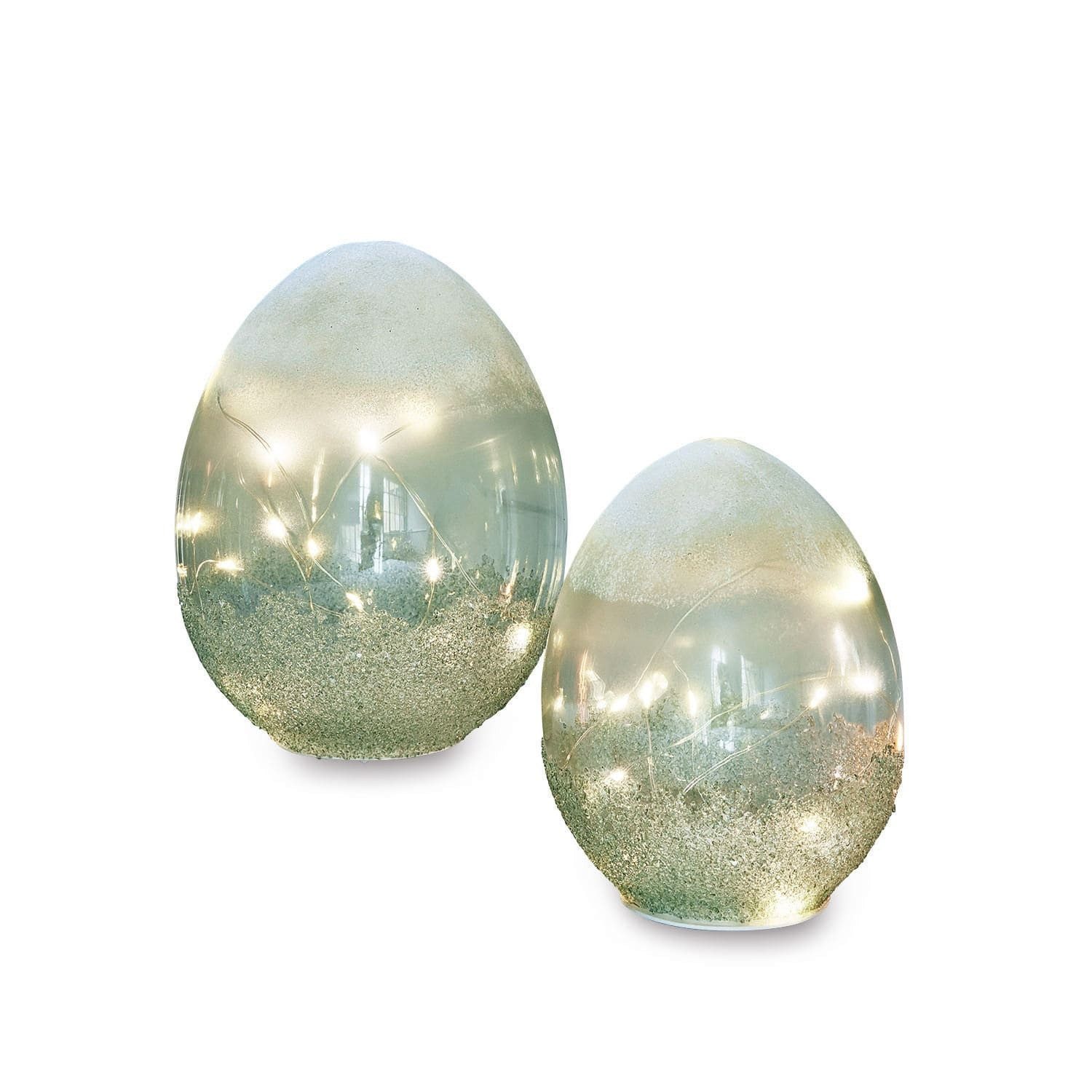 Mirabeau Lichterkette LED-Ei 2er Set Borleos grün