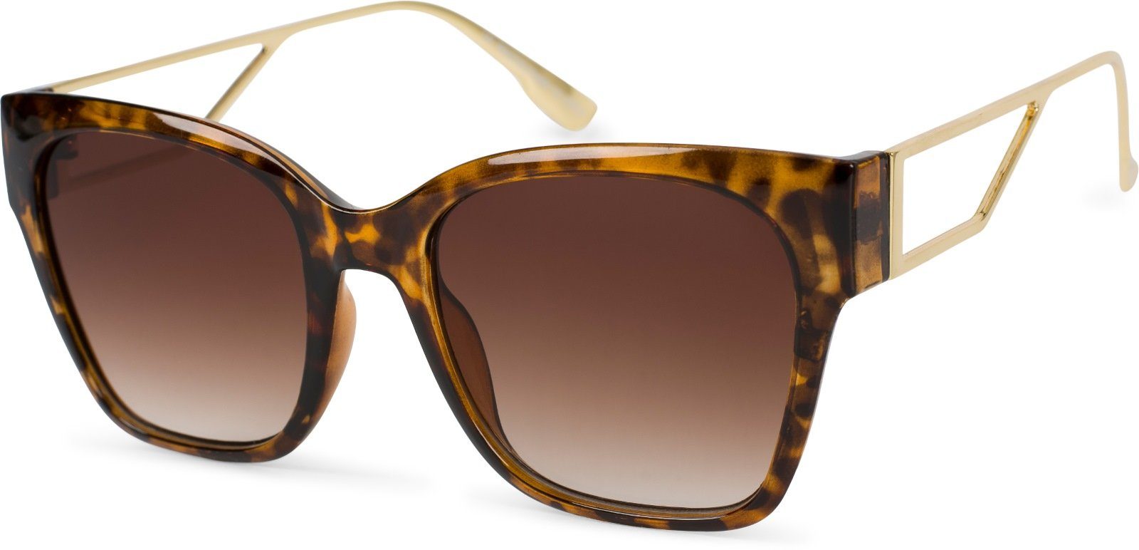 styleBREAKER Sonnenbrille (1-St) Getönt / Braun-Gold Braun Gestell Demi Glas Verlauf