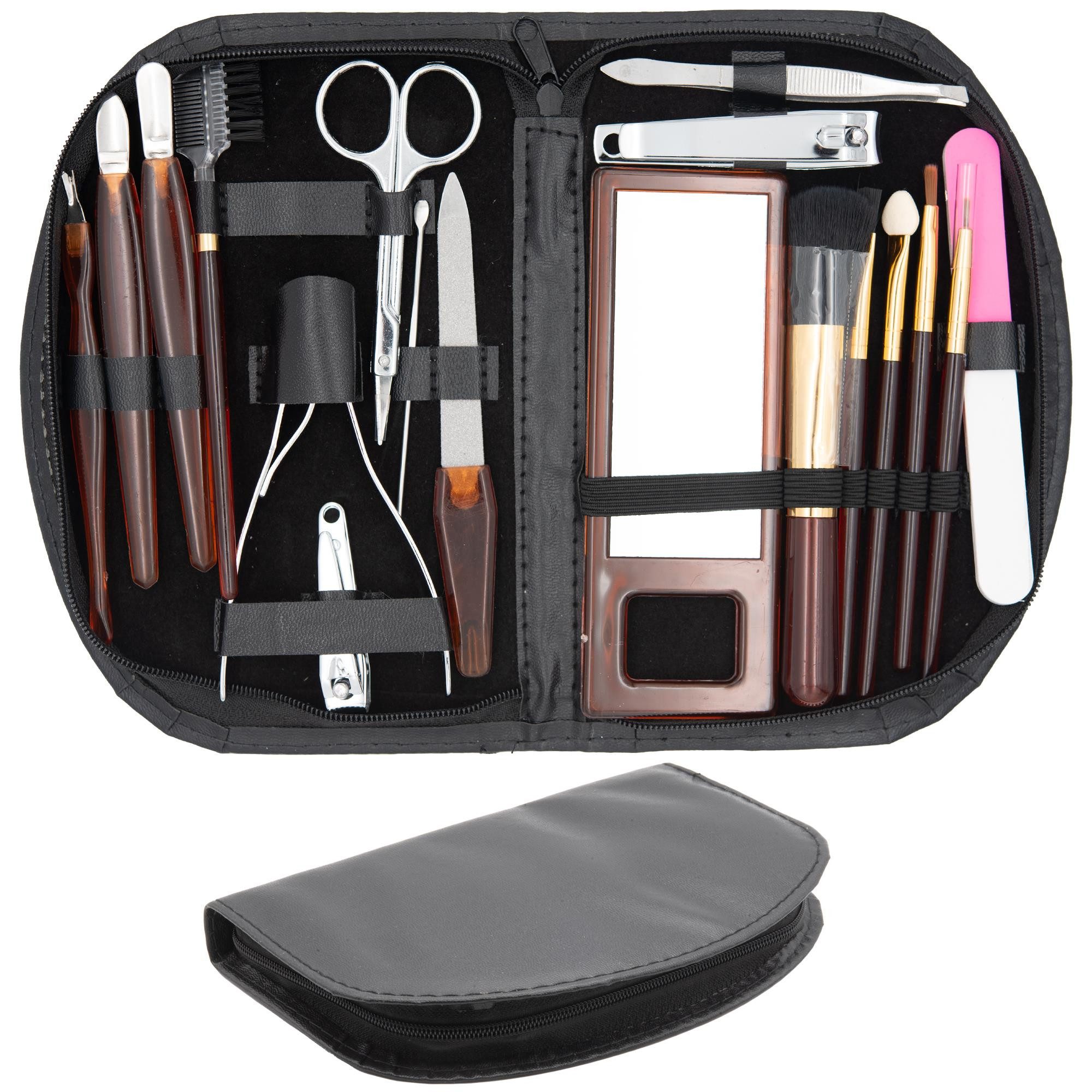 Nagelschere 18 tlg Maniküre Make-up Pediküre Spiegel