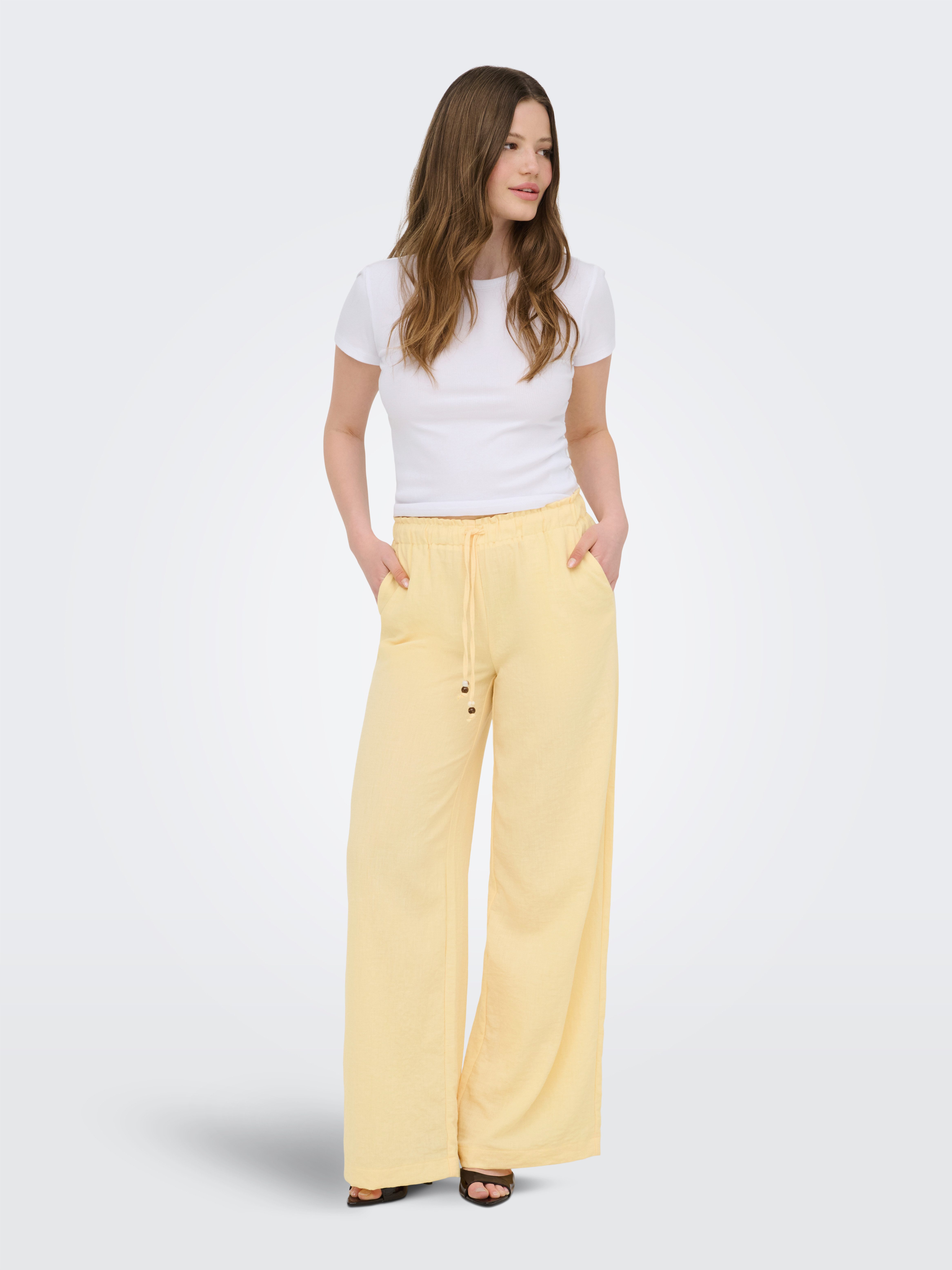ONLY Schlupfhose ONLEMMIA MW PULL-UP X-WIDE PANT PNT Materialmix, Regular Waist – Bild 3 von 5