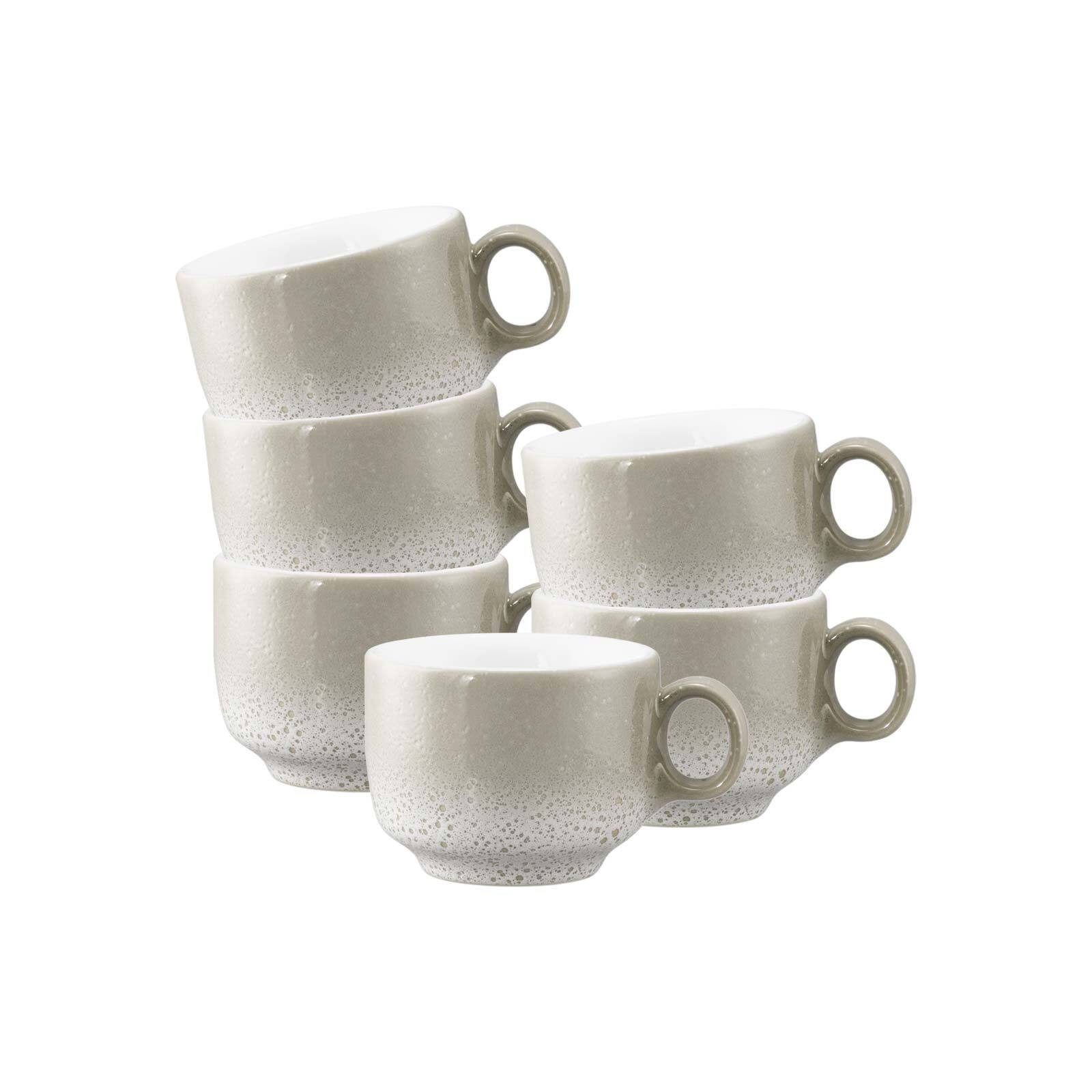 Seltmann Weiden Espressotasse Sento Home Espressotassen mit Henkel 80 ml 6er Set, 6-tlg., Porzellan