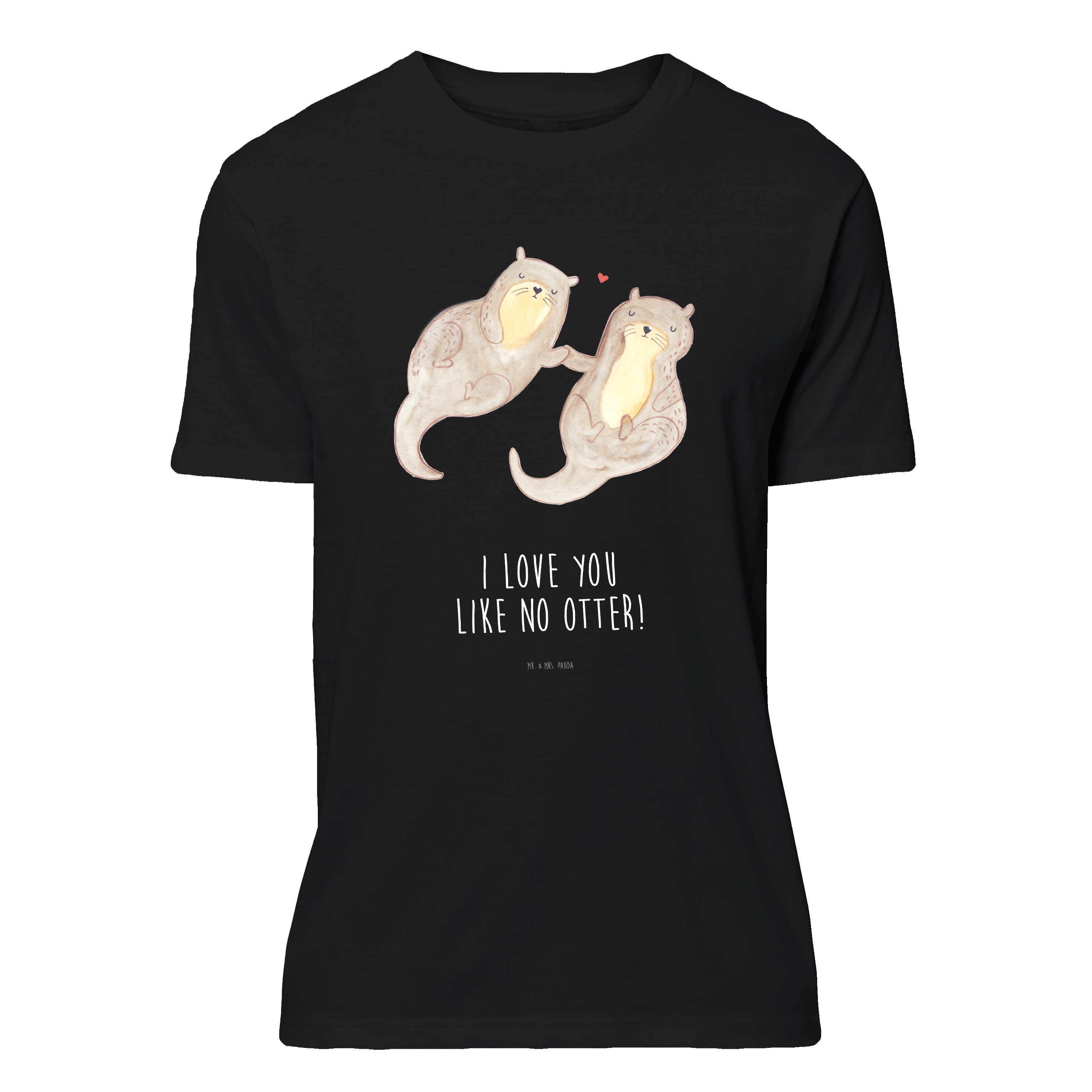 T-Shirt Otter Hände halten, Tshirt, Schwarz, Tshirt, Paar, S T-Shirt, Liebe