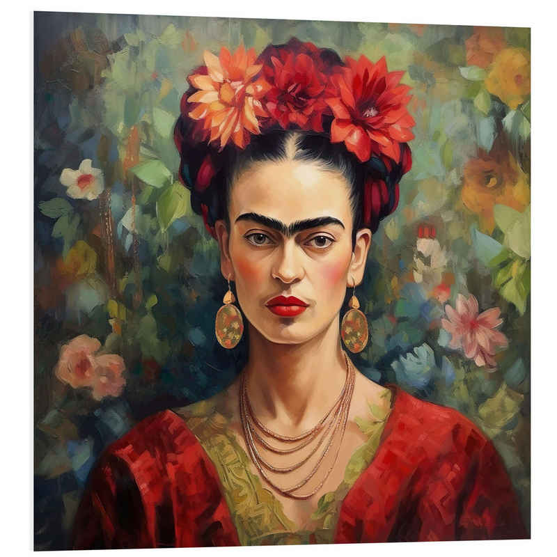Posterlounge Forex-Bild Mark Ashkenazi, Frida Kahlo Vintage, Modern Illustration