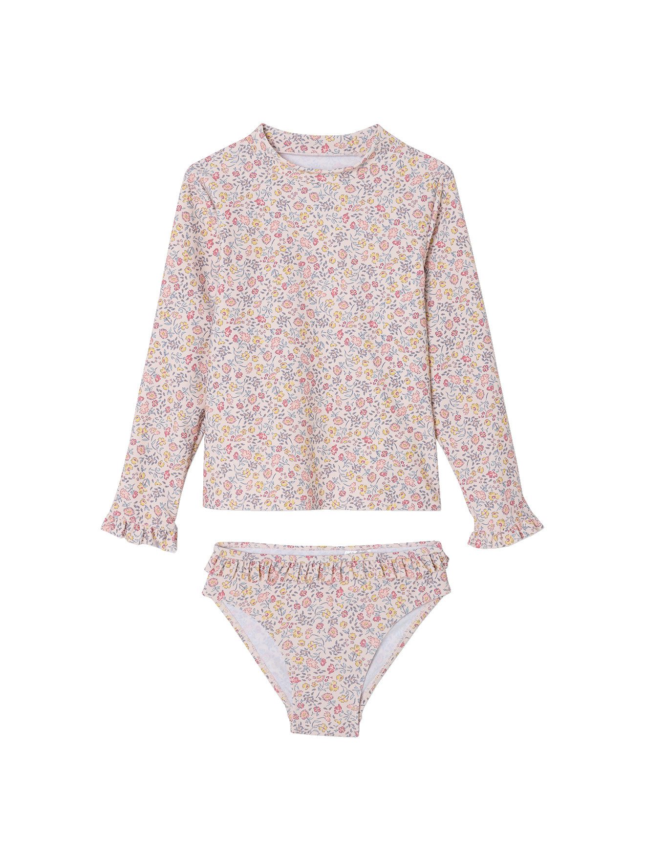 Badeanzug Mädchen-Set mit UV-Schutz: Badeshirt & Bikinihose