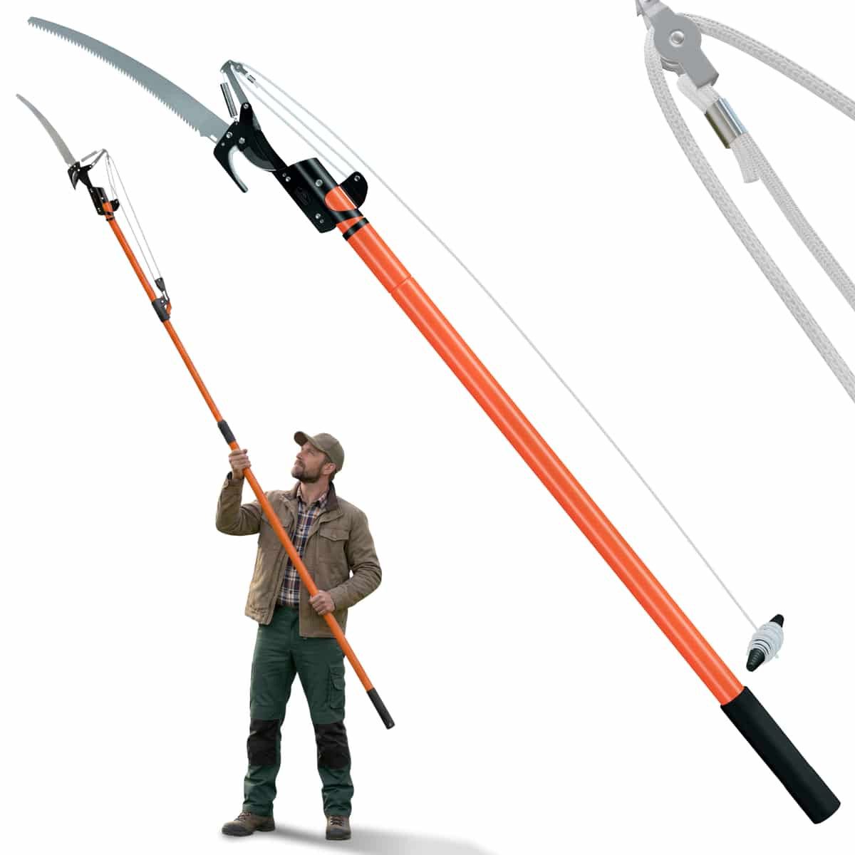 Deuba Handsäge, Teleskop Astsäge 2in1 Nylon Seilzug max. Arbeitshöhe 4 Mete günstig online kaufen