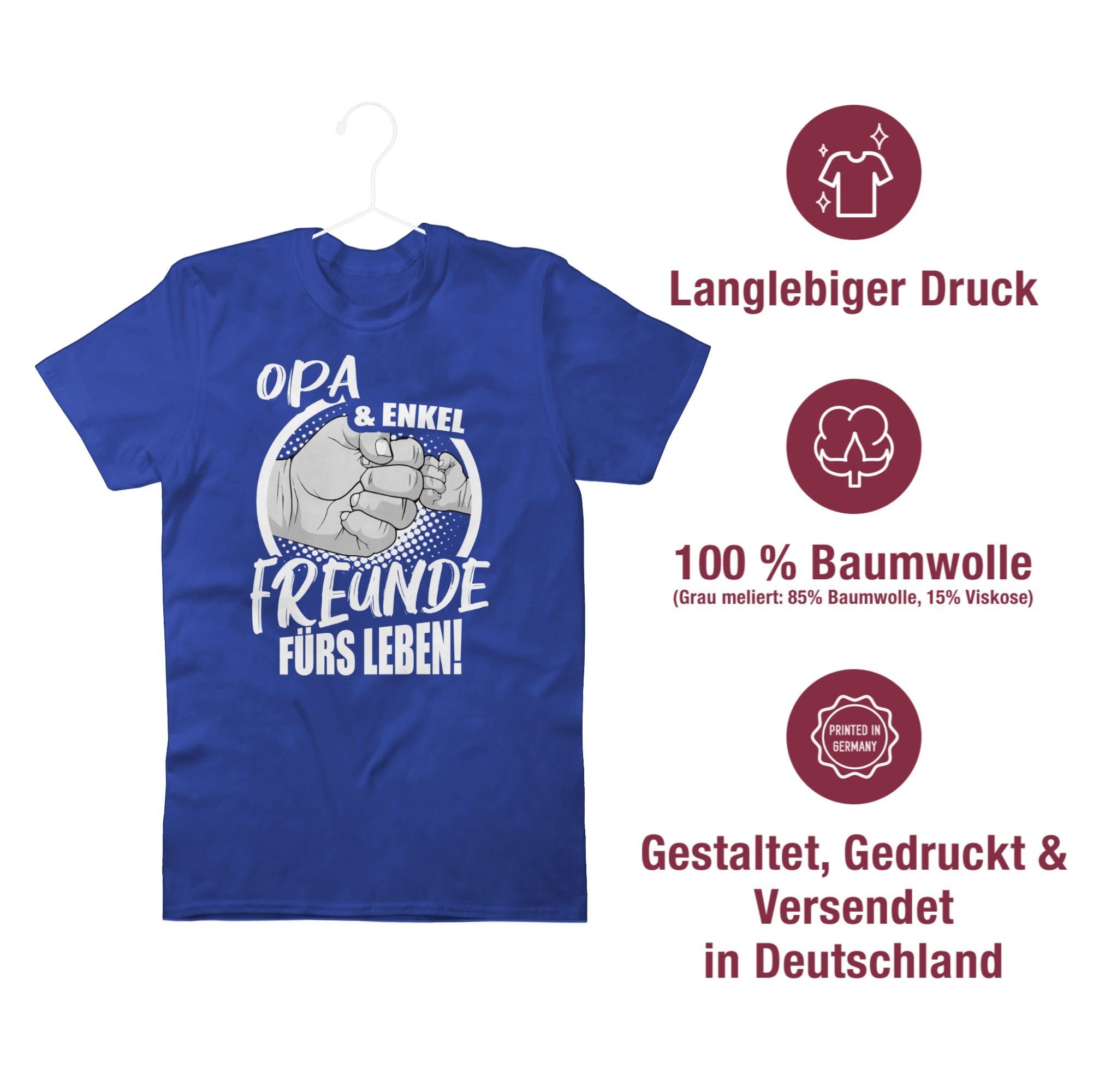 T-Shirt Leben! Geschenke Opa Enkel & fürs Freunde 3 Shirtracer Royalblau Opa