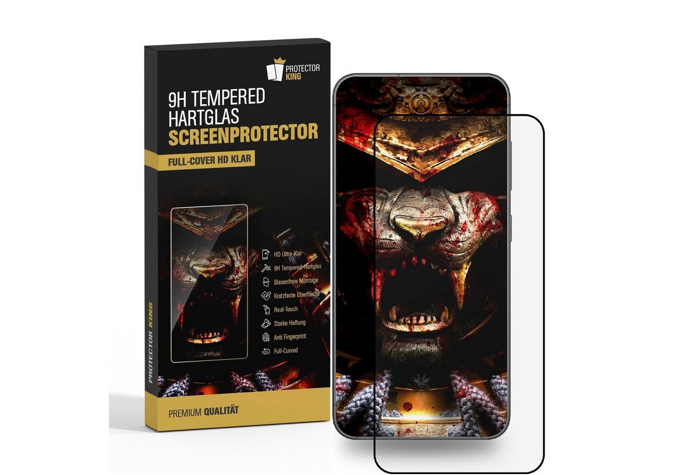 Protectorking Schutzfolie 1x 9H Hartglas für Samsung Galaxy S21 FE FULL COVER Panzerfolie Displa, (1-Stück), Displayschutzglas, Schutzglas Echtglas Tempered 9H Härte HD-KLAR