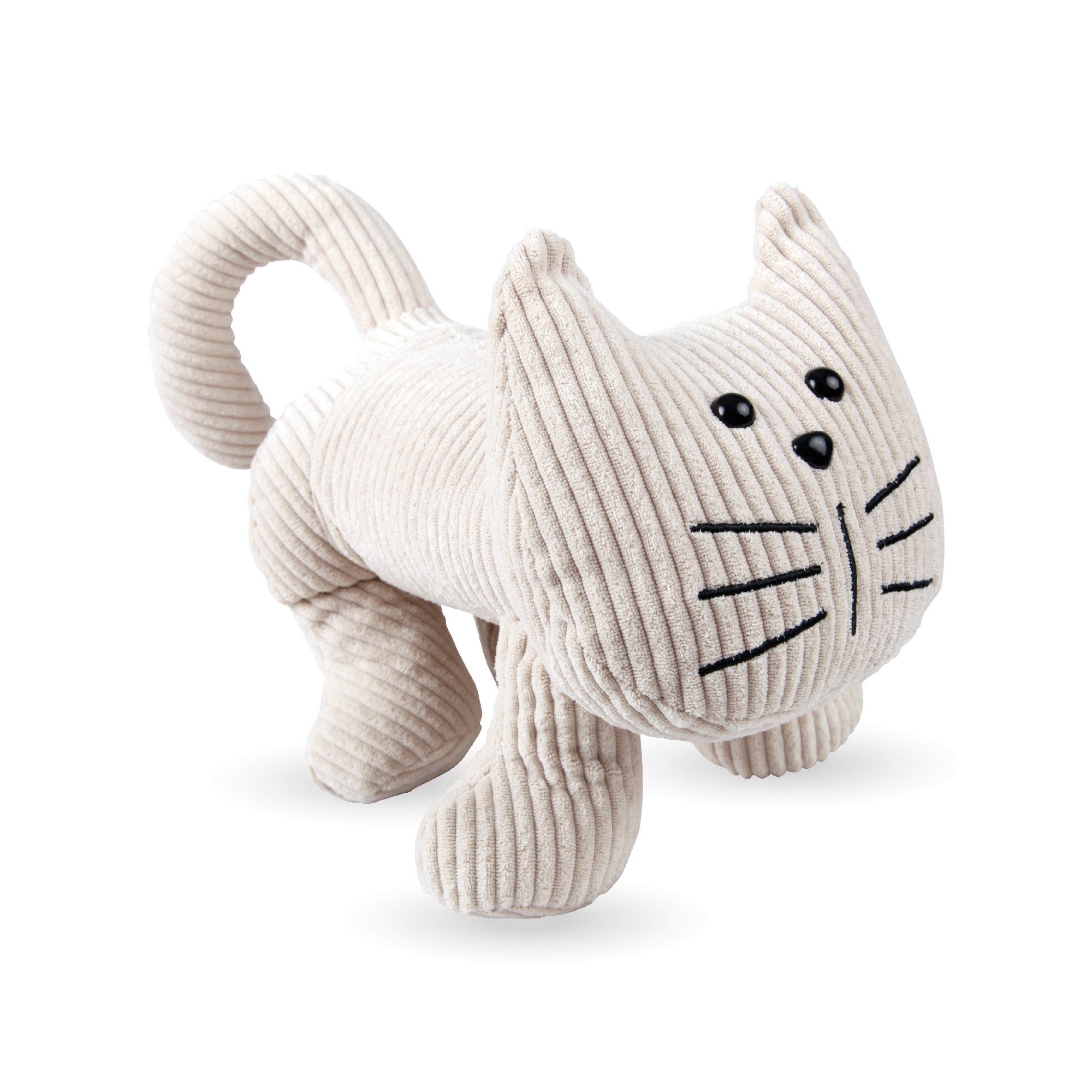 Bestlivings Türstopper Tier-Design aus Stoff, Beige (Katze), 25x20 cm, Füllung 60% Polyester/40% Sand (1kg)