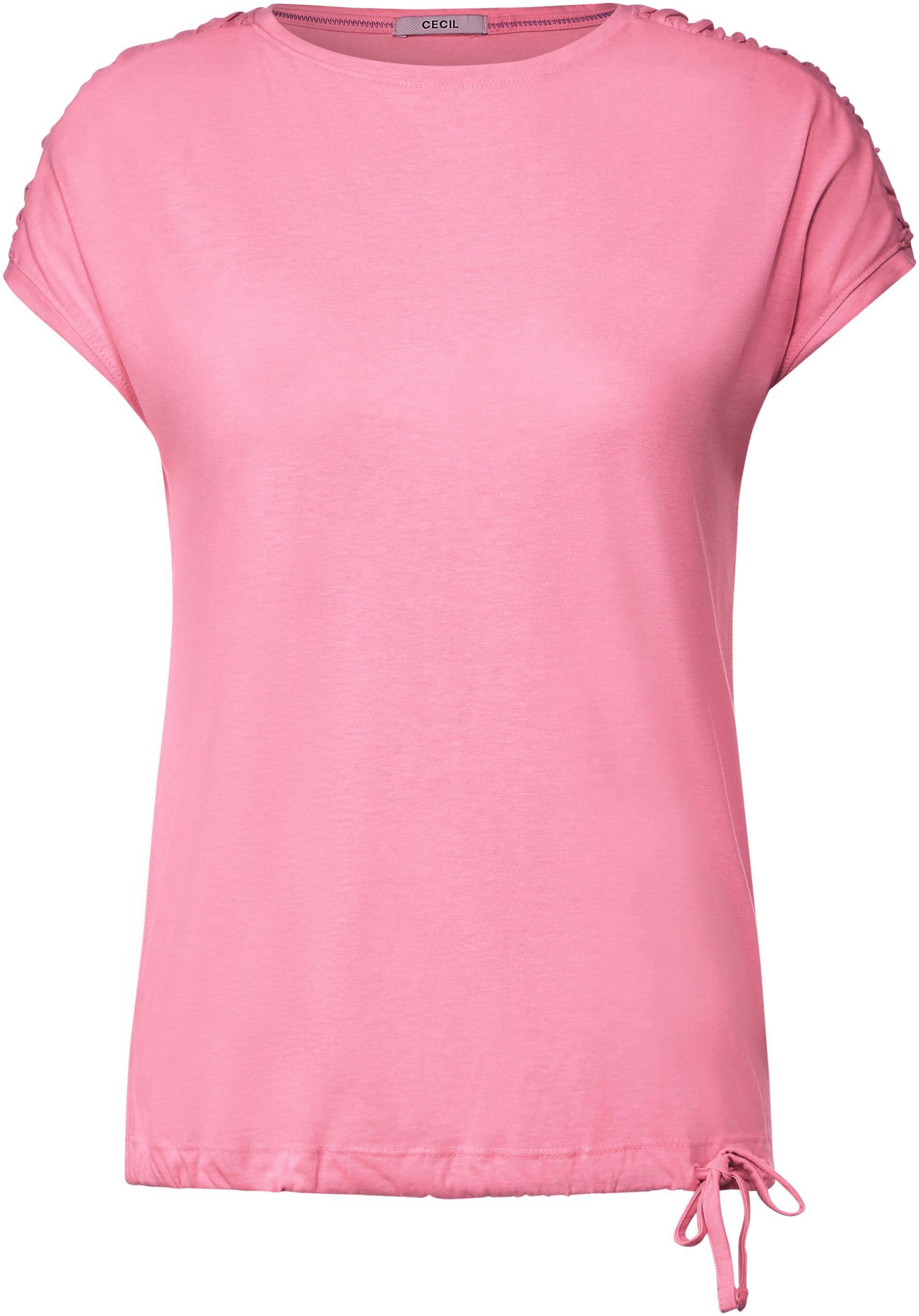 pink Fledermausärmeln Shoulder Gathering mit Cecil NOS soft S T-Shirt