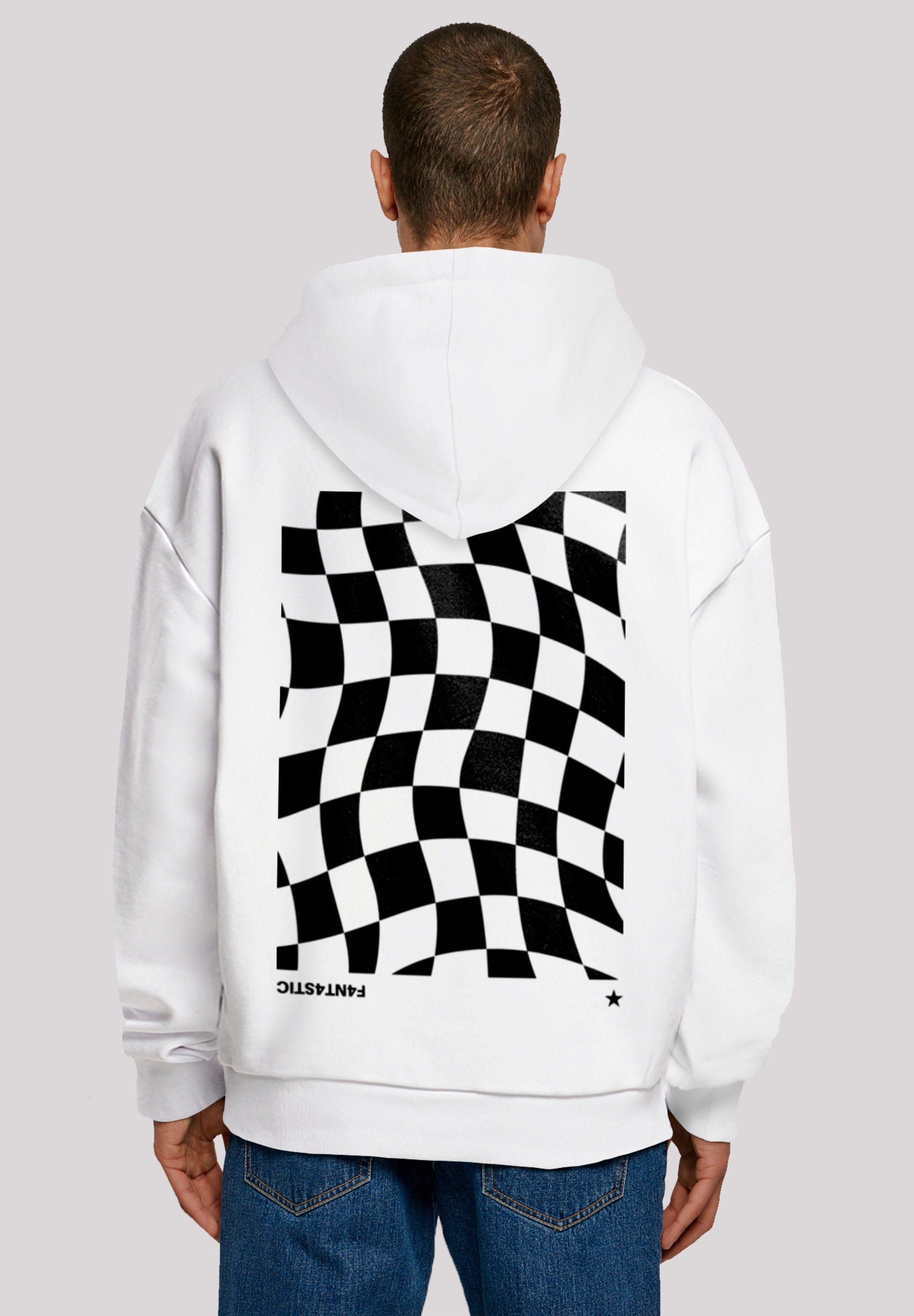 F4NT4STIC Kapuzenpullover Wavy Schach Muster Print, Das Model ist 180 cm  groß und trägt Größe S