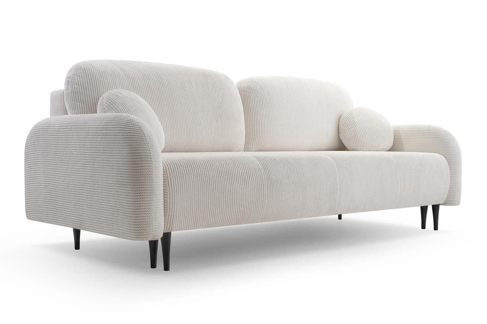 Compleo Schlafsofa mit Bettkasten CLOUD, Modern Wohnzimmer, Cordstoff, Sofa ist ausziehbar