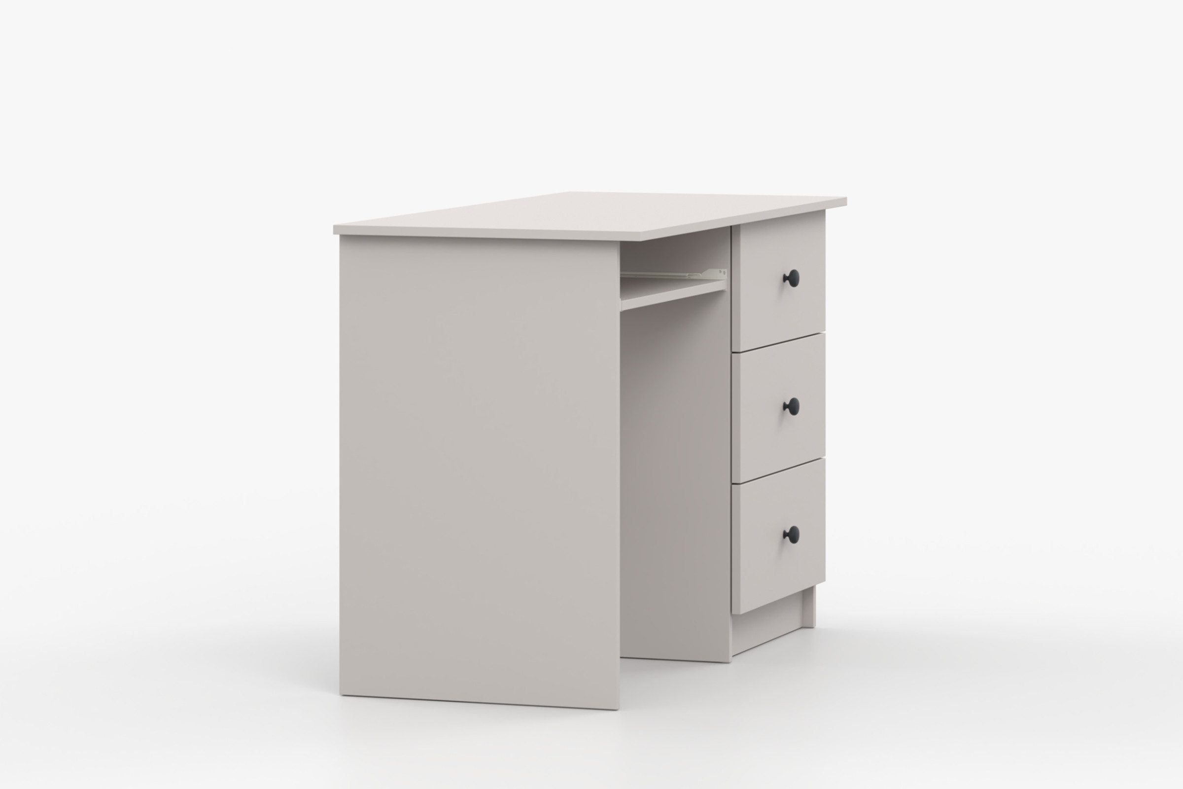 Deine Möbel 24 Kinderschreibtisch OSCAR Schreibtisch 115 cm breit mit Schubladen Stauraum (Set, 3-St., ganz in Weiß / Cashmere, Griffe: Rosa / Anthrazit OSCAR-Kollektion), Kinderzimmer Jugendzimmer Jungenzimmer Mädchenzimmer