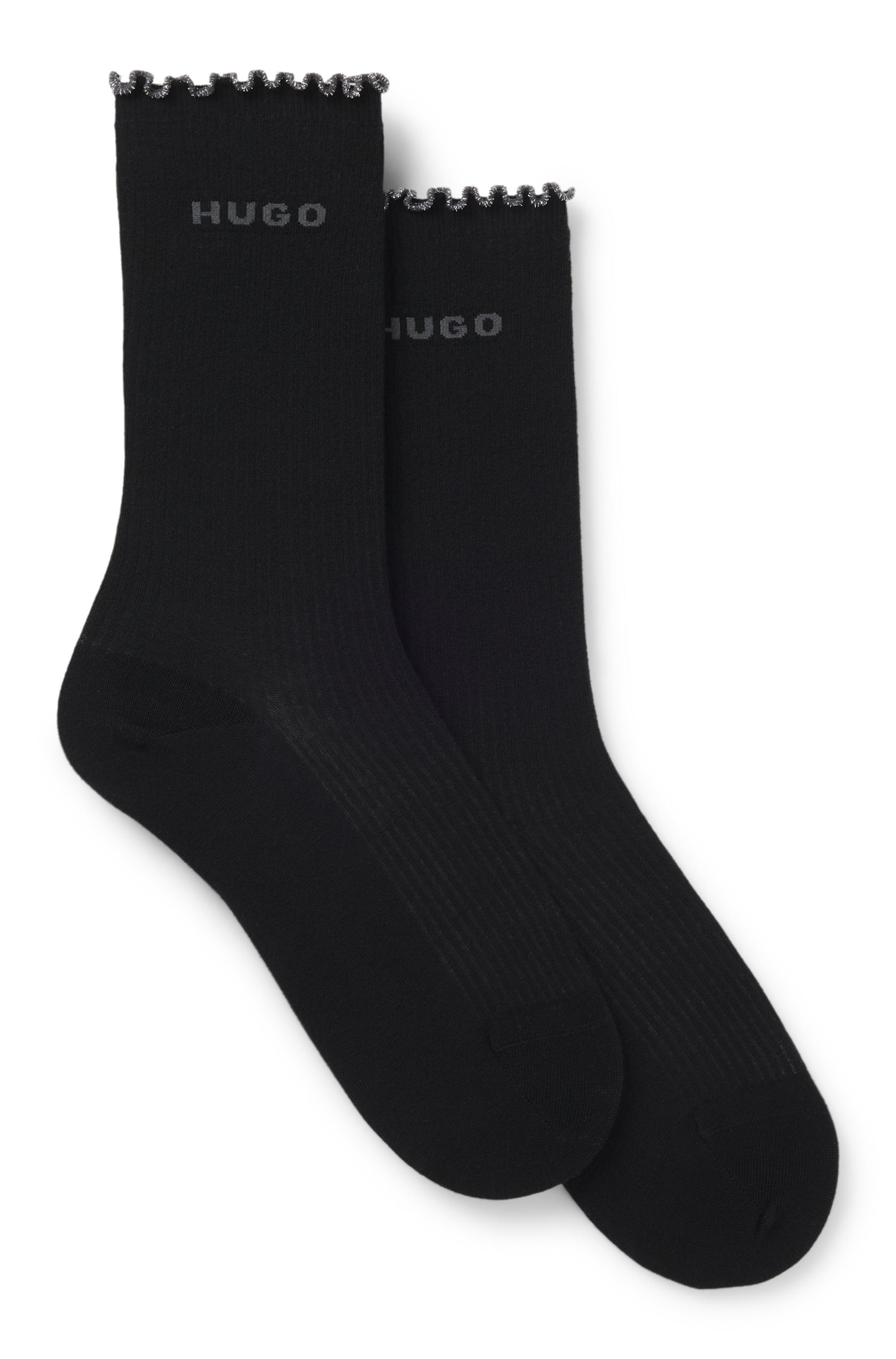 HUGO Basicsocken 2P RS LETTUCE CC W (2-Paar) Bund leicht gekräuselt