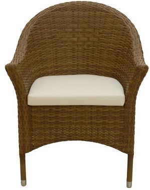 Krines Home Sitzgruppe Hochwertiges Gartenset Amalfi aus haltbarem Poly-Rattan mit Polster, (3-tlg), Stabile Outdoor Lounge