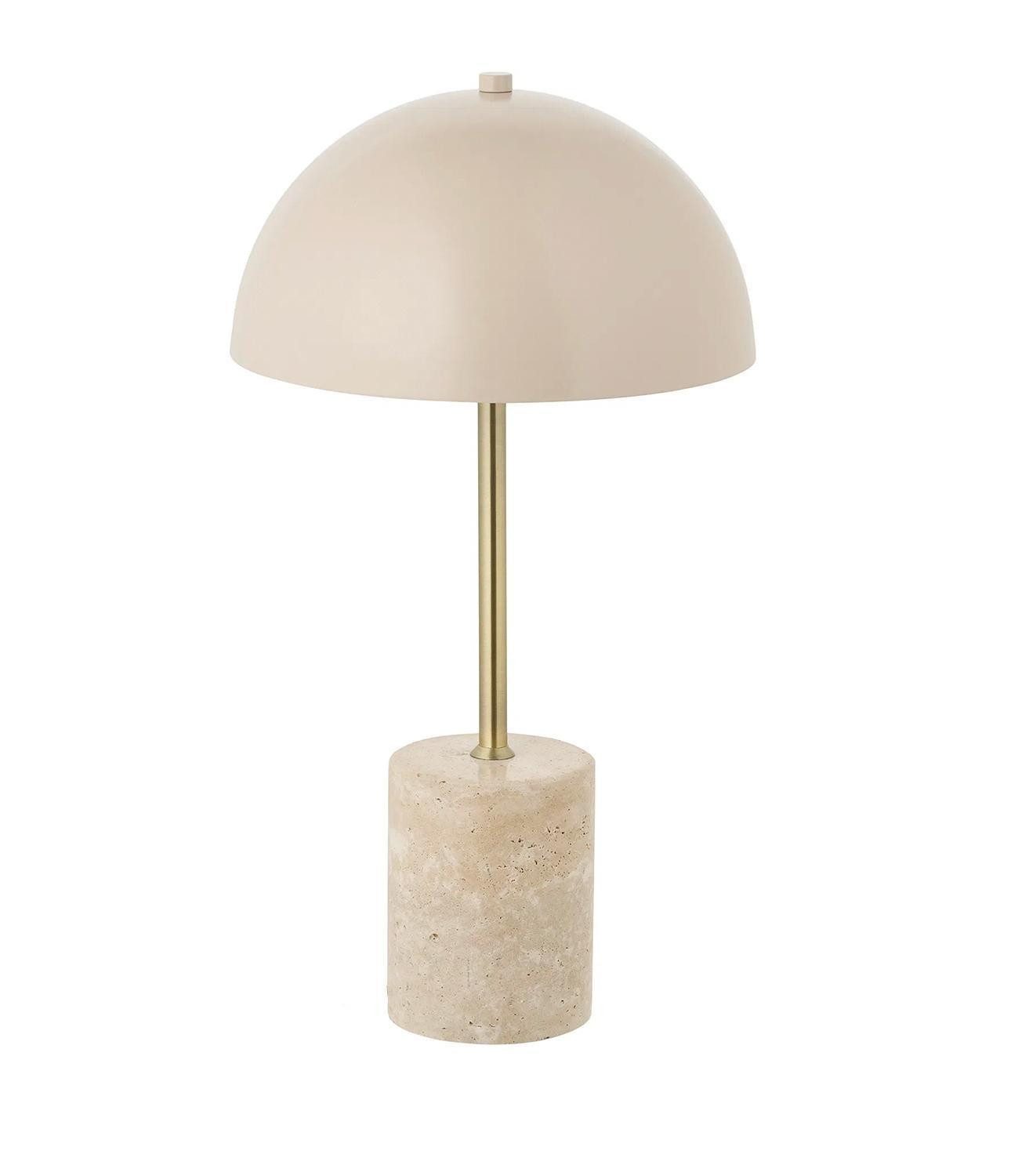 House Nordic Tischleuchte SHEFFIELD, Beige, Goldgelb, Marmor, Metall, ohne Leuchtmittel, Ø 25 x H 45 cm