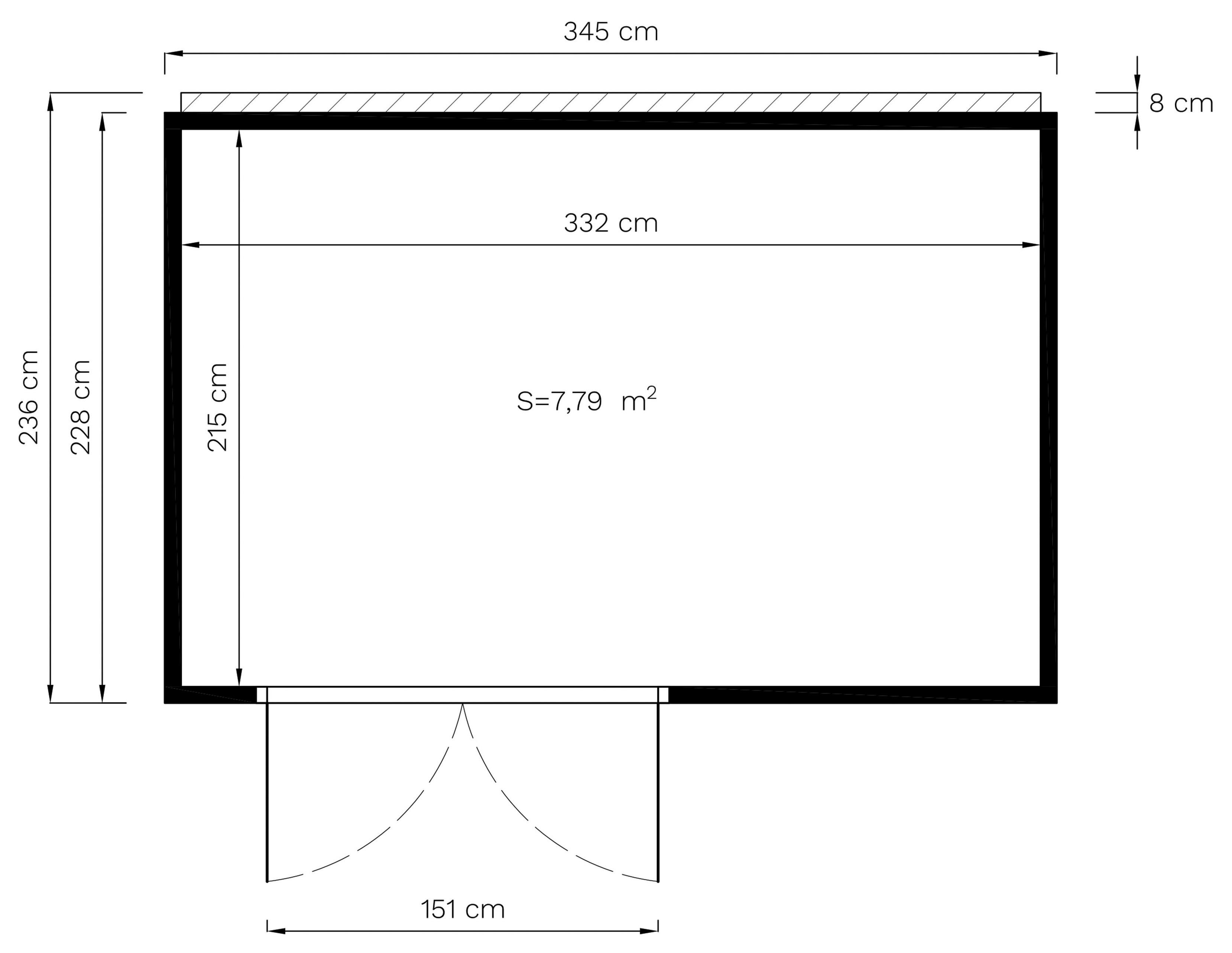BERTILO Gartenhaus HPL 2, BxT: 345x236 cm