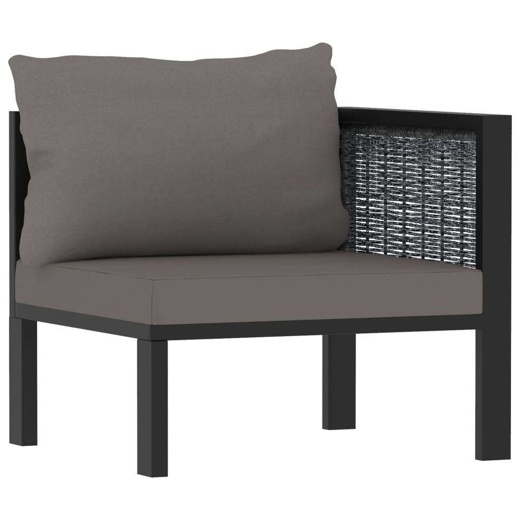 vidaXL Loungesofa Sofa-Eckelement mit Linker Armlehne Poly Rattan Anthrazit, 1 Teile