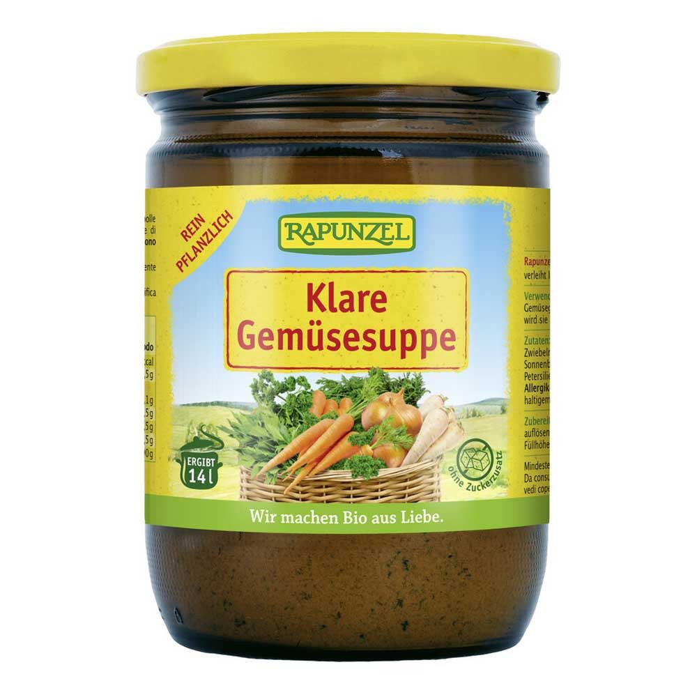 Rapunzel Brühe Klare Suppe - mit Bio-Hefe im Glas 250g