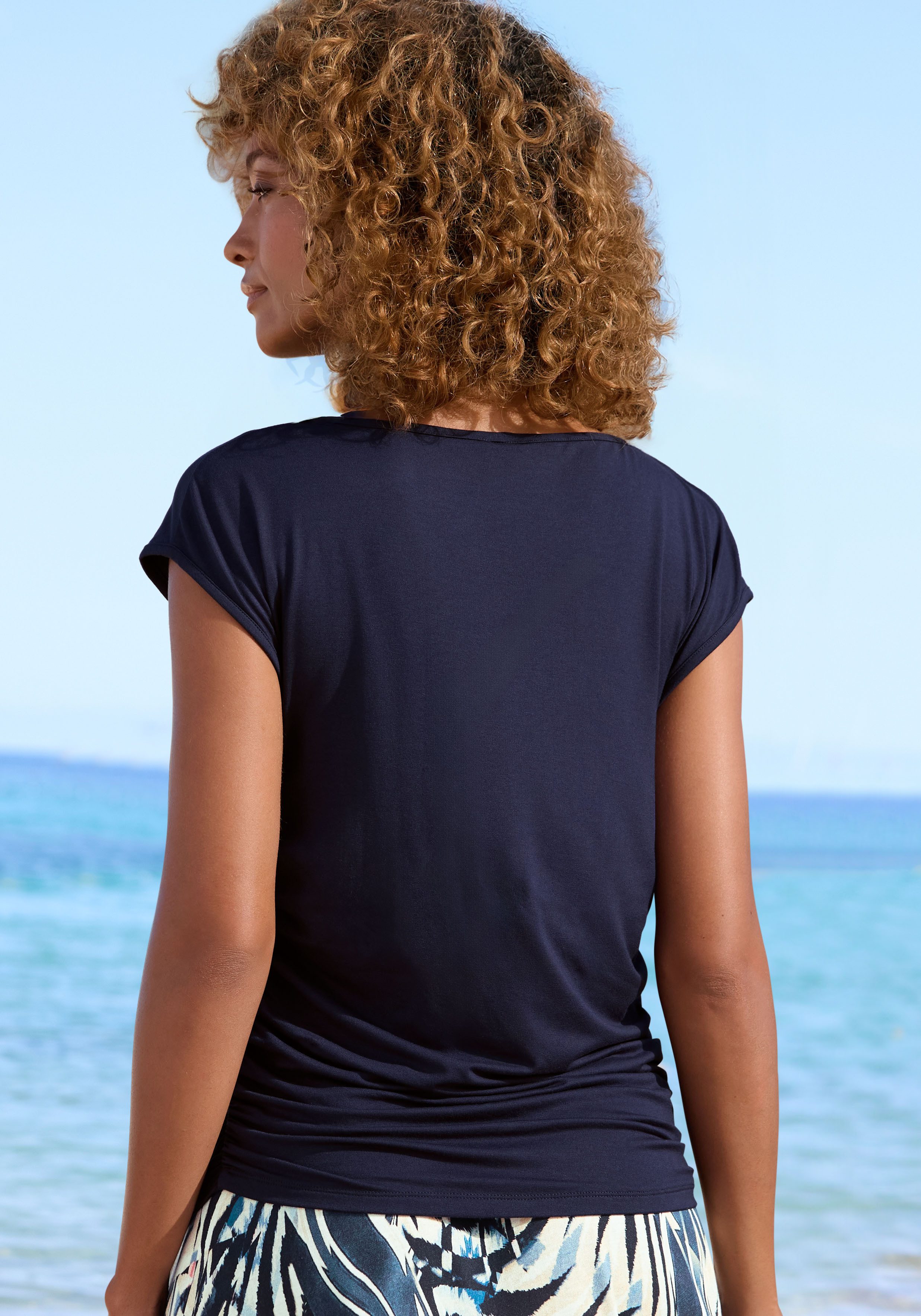 Vivance by Lascana T-Shirt mit seitlicher Raffung, Jerseyshirt, Basic