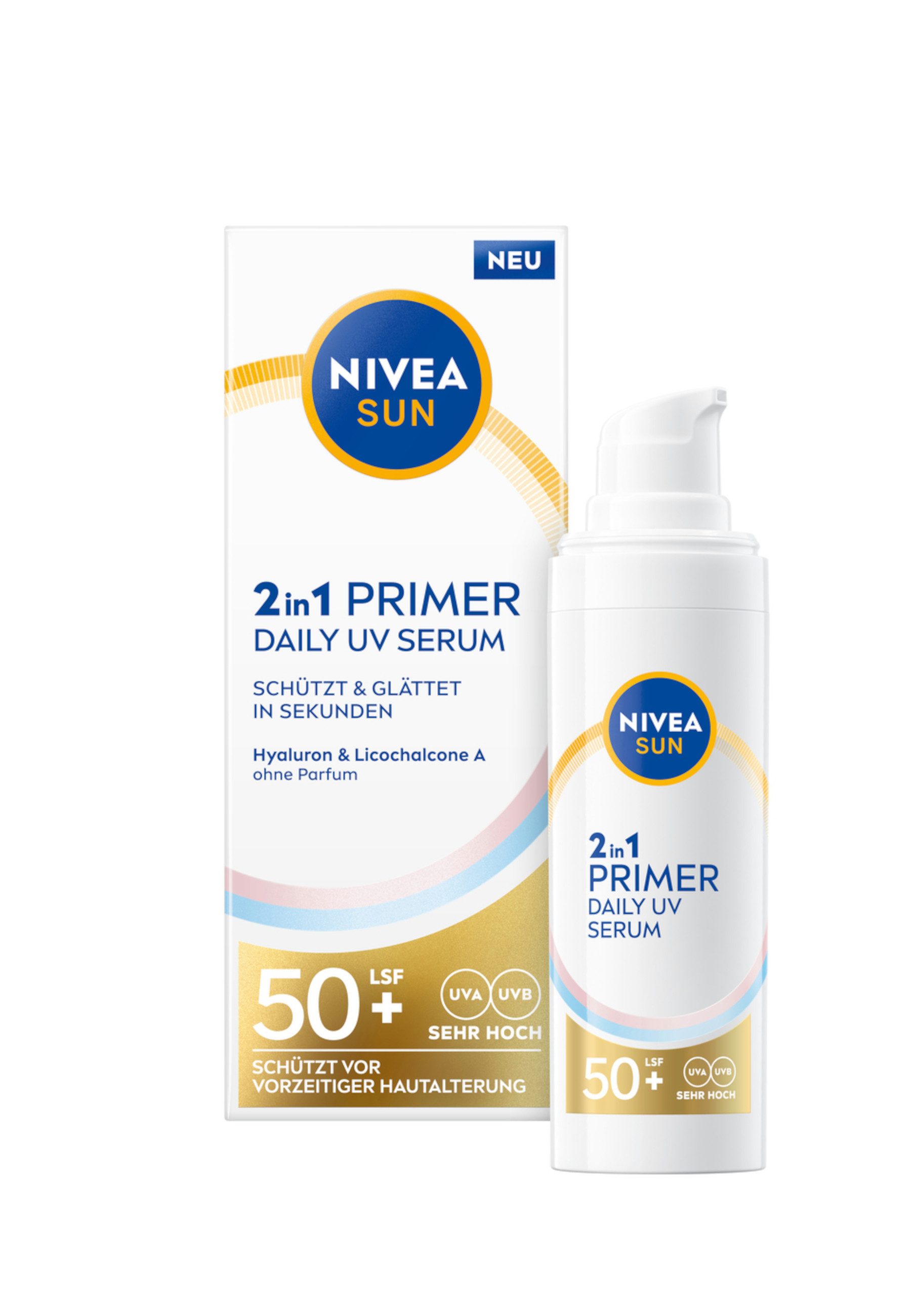 Nivea Gesichtspflege-Set UV Primer 2in1 Primer + Hyaluron Serum Set Set, 2-tlg.