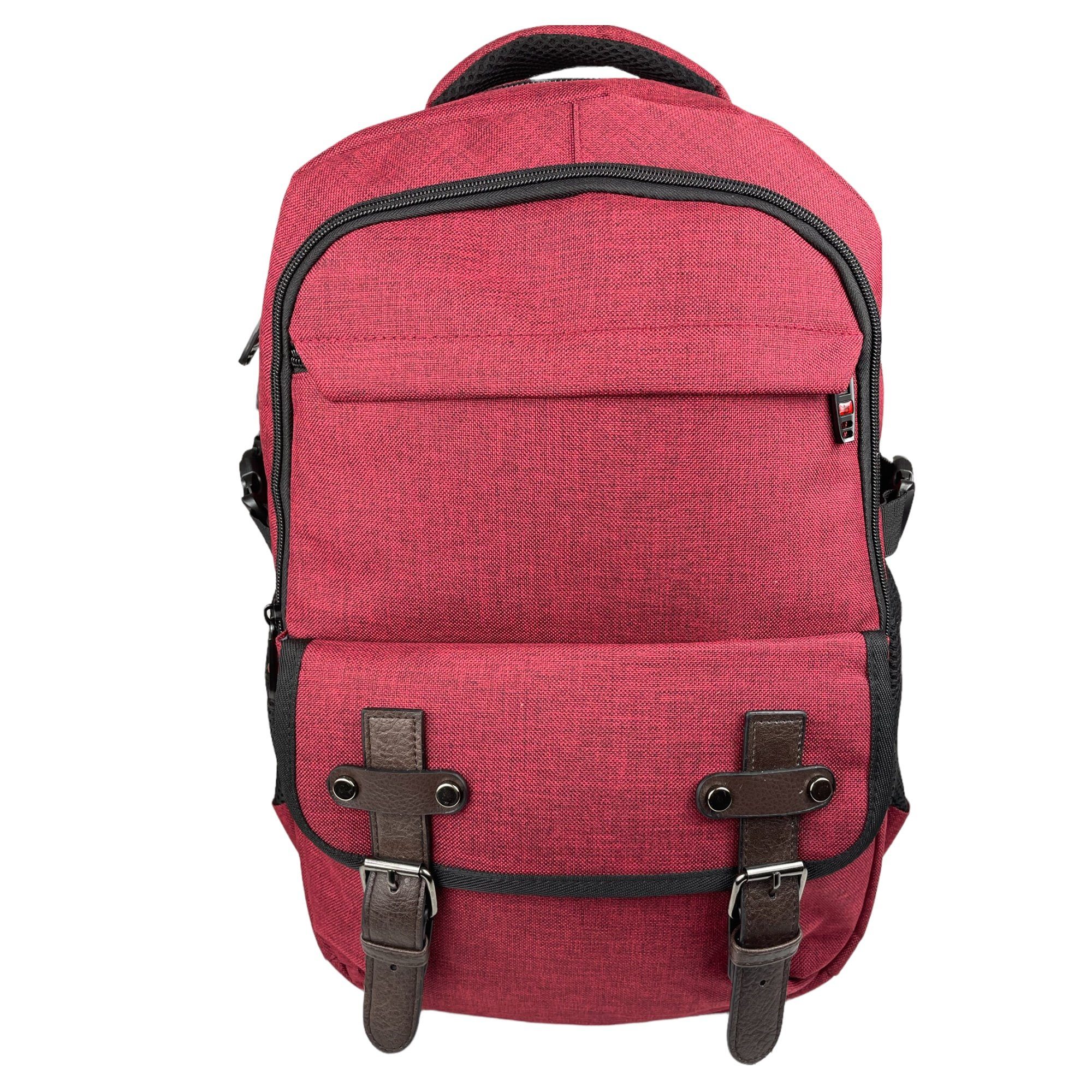 Taschen4life Schulrucksack Rucksack aus Stoff - Cityrucksack D9022, strapazierfähig und gut gepolstert, ideal für Schule, Arbeit, Sport