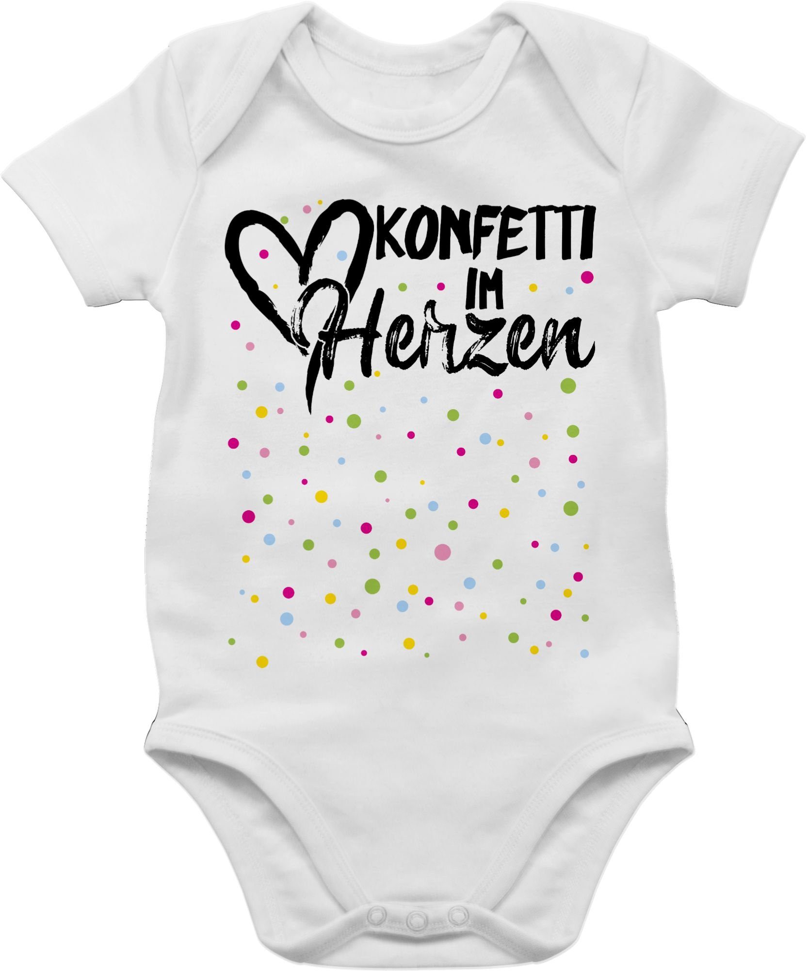 im Shirtracer Herzen Shirtbody Fasching Alle Konfetti 1 für Weiß Köln - Konfetti Karneval Confetti & Karneval